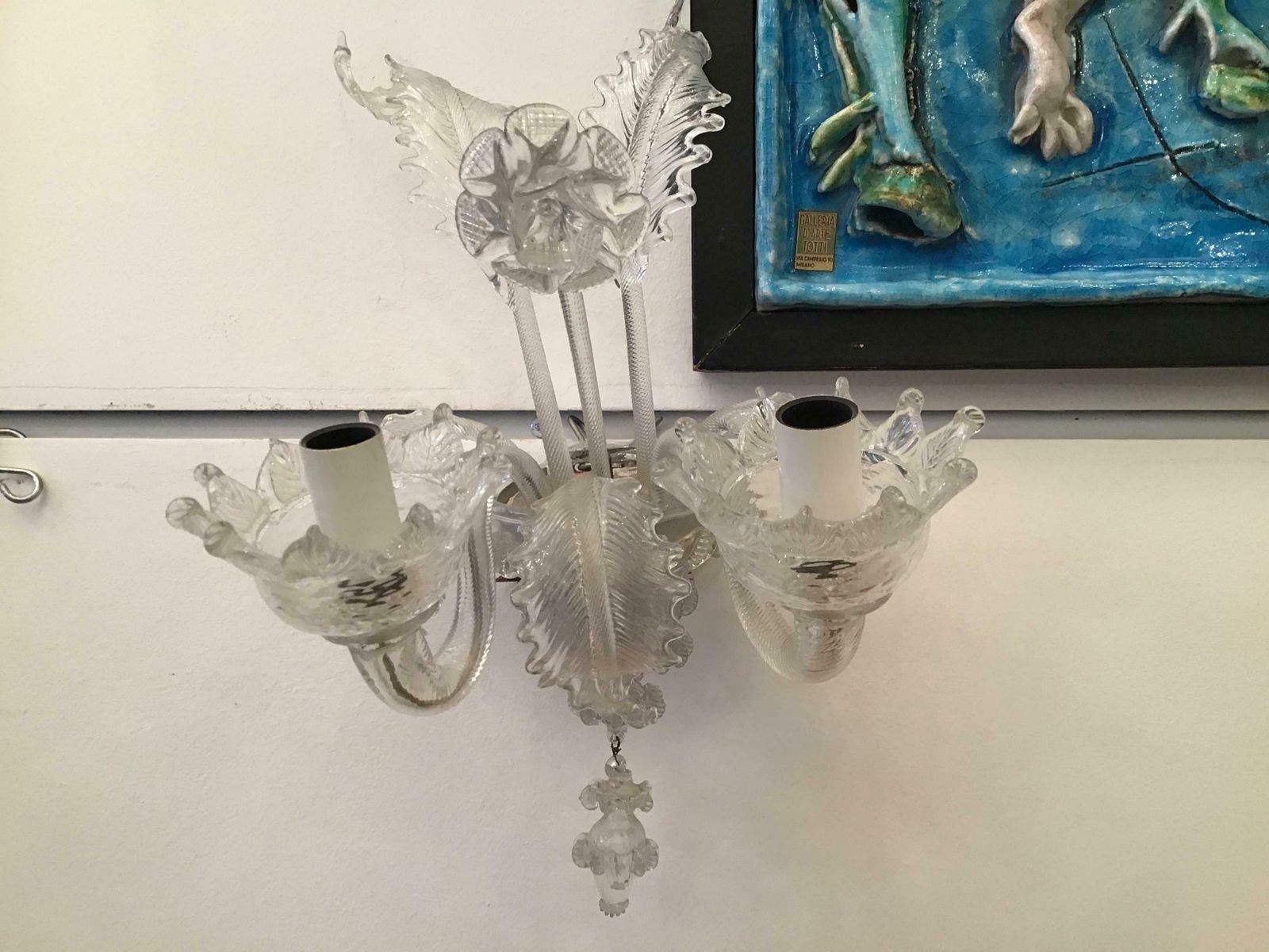Barovier E Toso Sconce Murano Glass Iron Aluminium 1940 Italy photo furniture