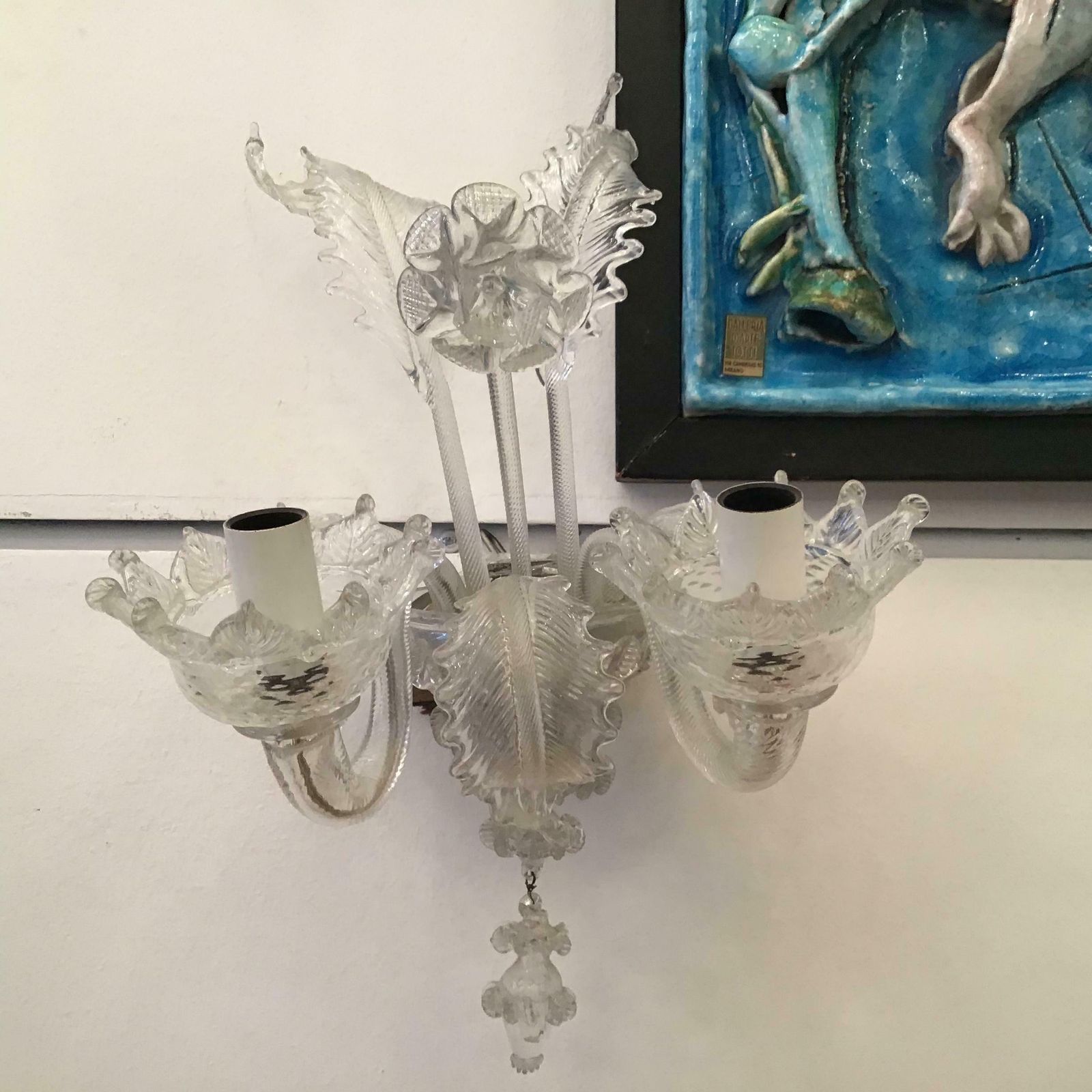 Barovier E Toso Sconce Murano Glass Iron Aluminium 1940 Italy photo 1808.0