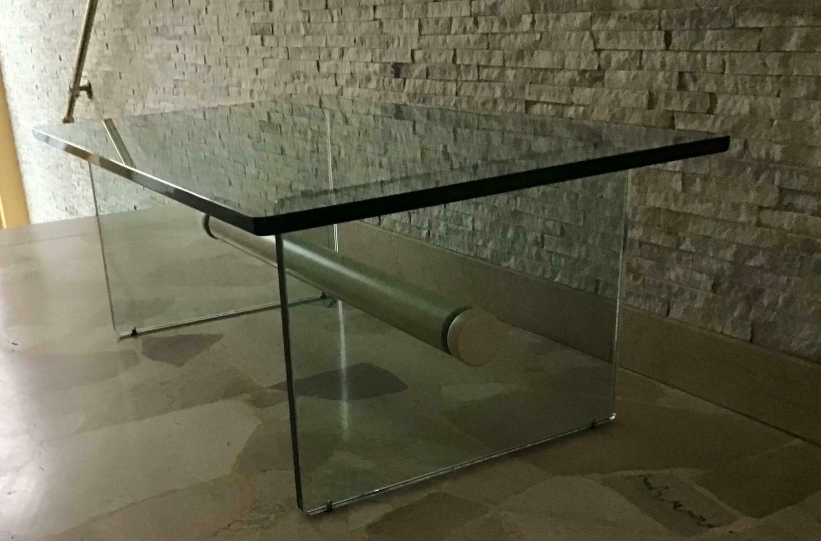 Fontana Arte Coffee Table Glass Metal 1969 Italy photo furniture