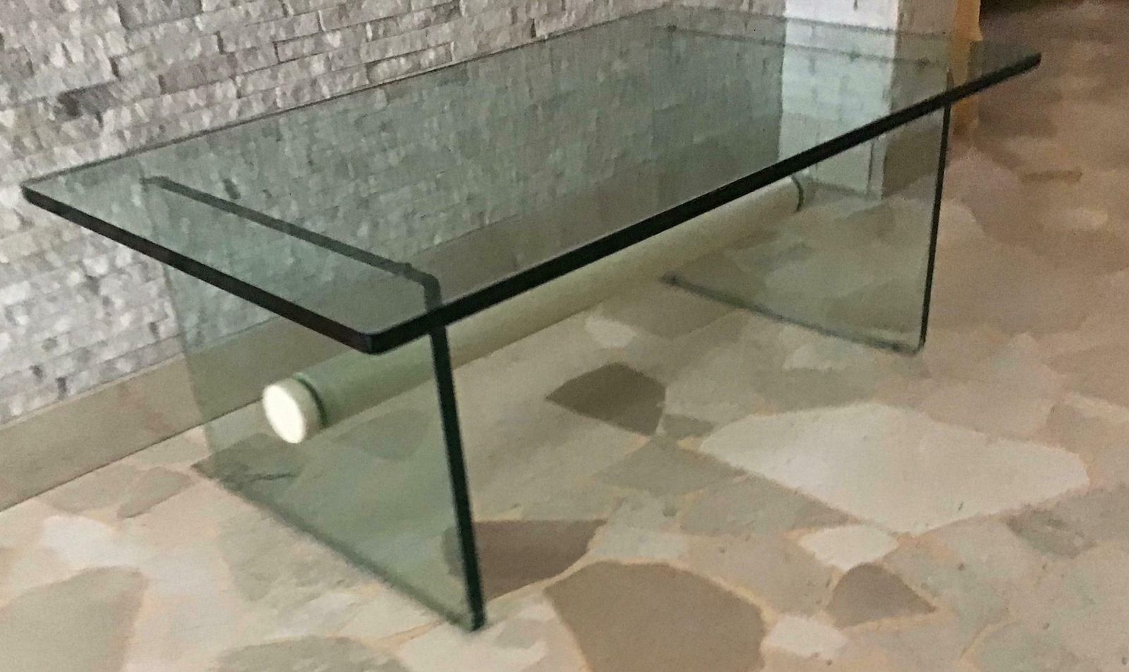 Fontana Arte Coffee Table Glass Metal 1969 Italy photo vinterior