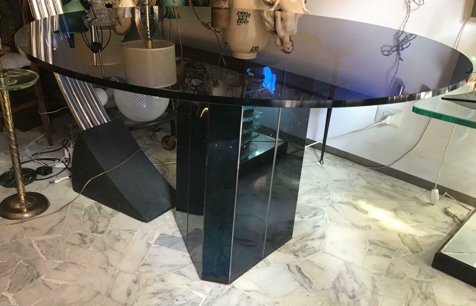 Furniture Afra & Tobia Scarpa “Polygono“ Table Stainless Steel, 1980, Italy photo