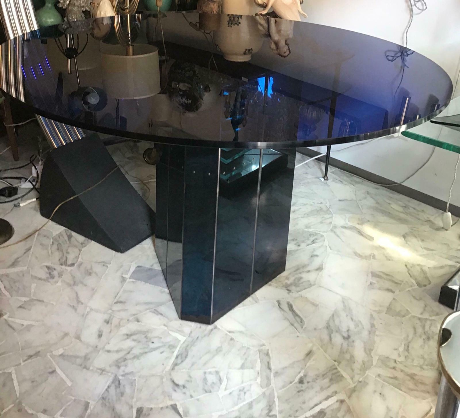 9945.0 Afra & Tobia Scarpa “Polygono“ Table Stainless Steel, 1980, Italy photo