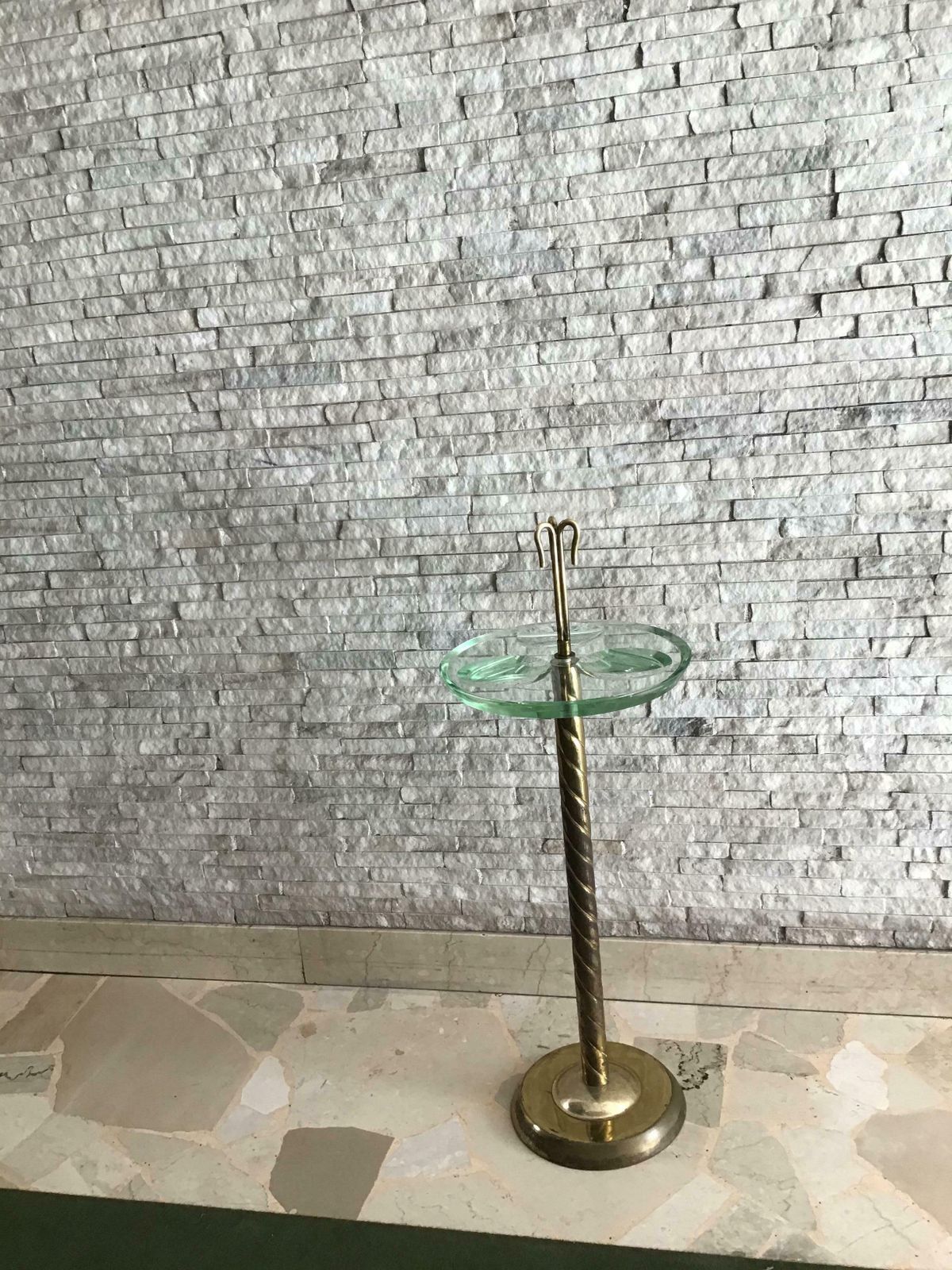 Fontana Arte Floor Ashtray Brass Glass, 1955, Italy photo 1989.0