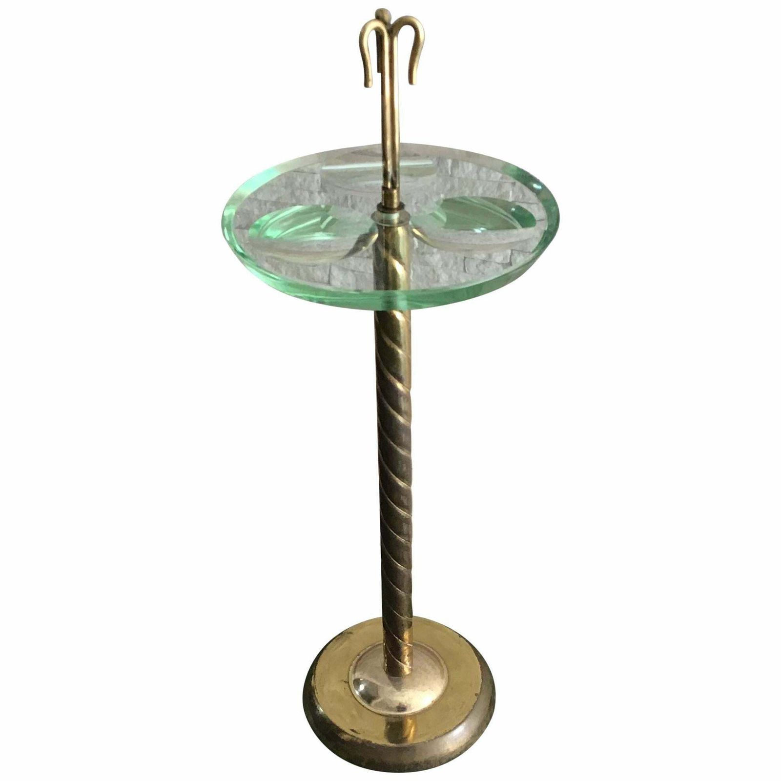 Home Decor Fontana Arte Floor Ashtray Brass Glass, 1955, Italy photo