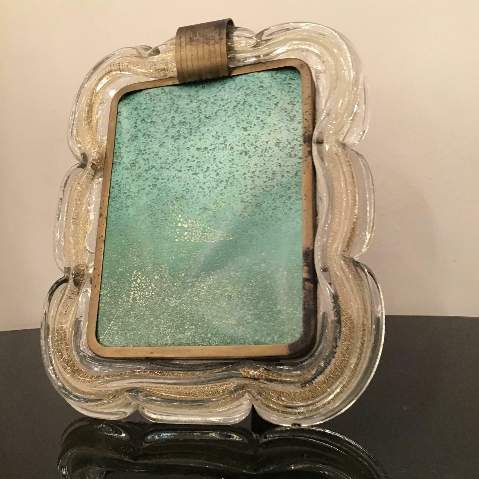 photo furniture Venini Picture Frame Brass Murano Glass Gold 1940 Italy