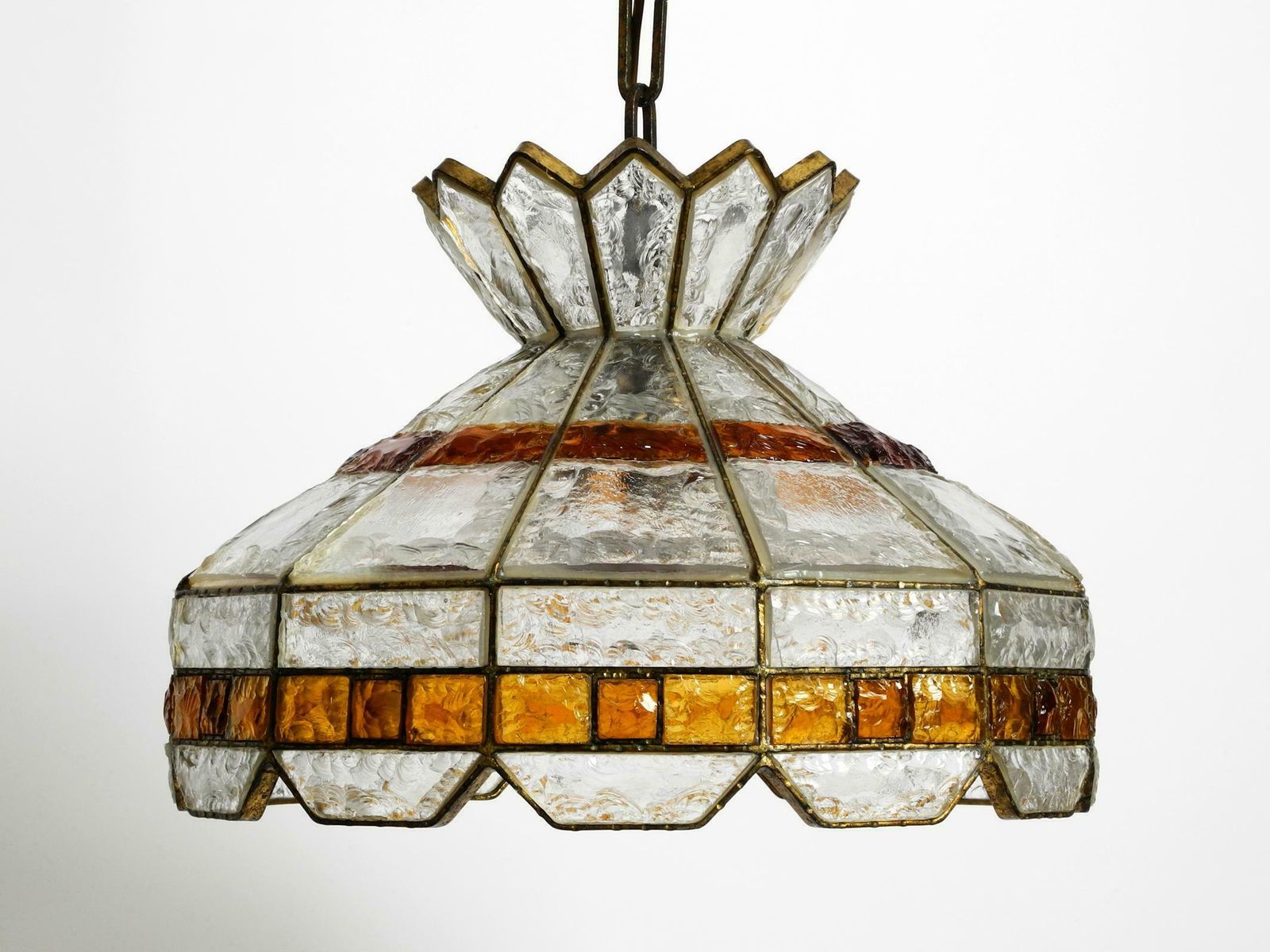Beautiful Large Heavy 1960s Italian Poliarte Glass Ceiling Lamp photo furniture