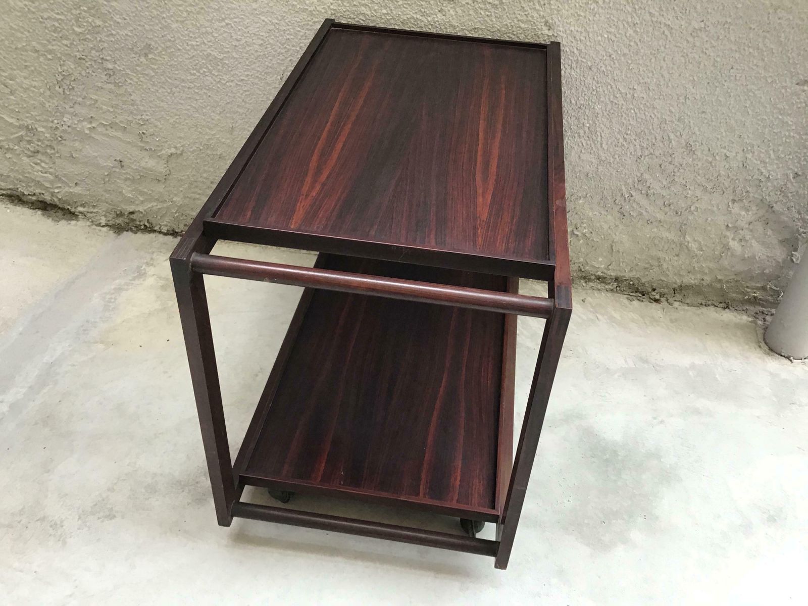 F.Amedeo Cassina 1950 Movable Trolley With Removable Tray Rosewood Wood Italy photo for sale