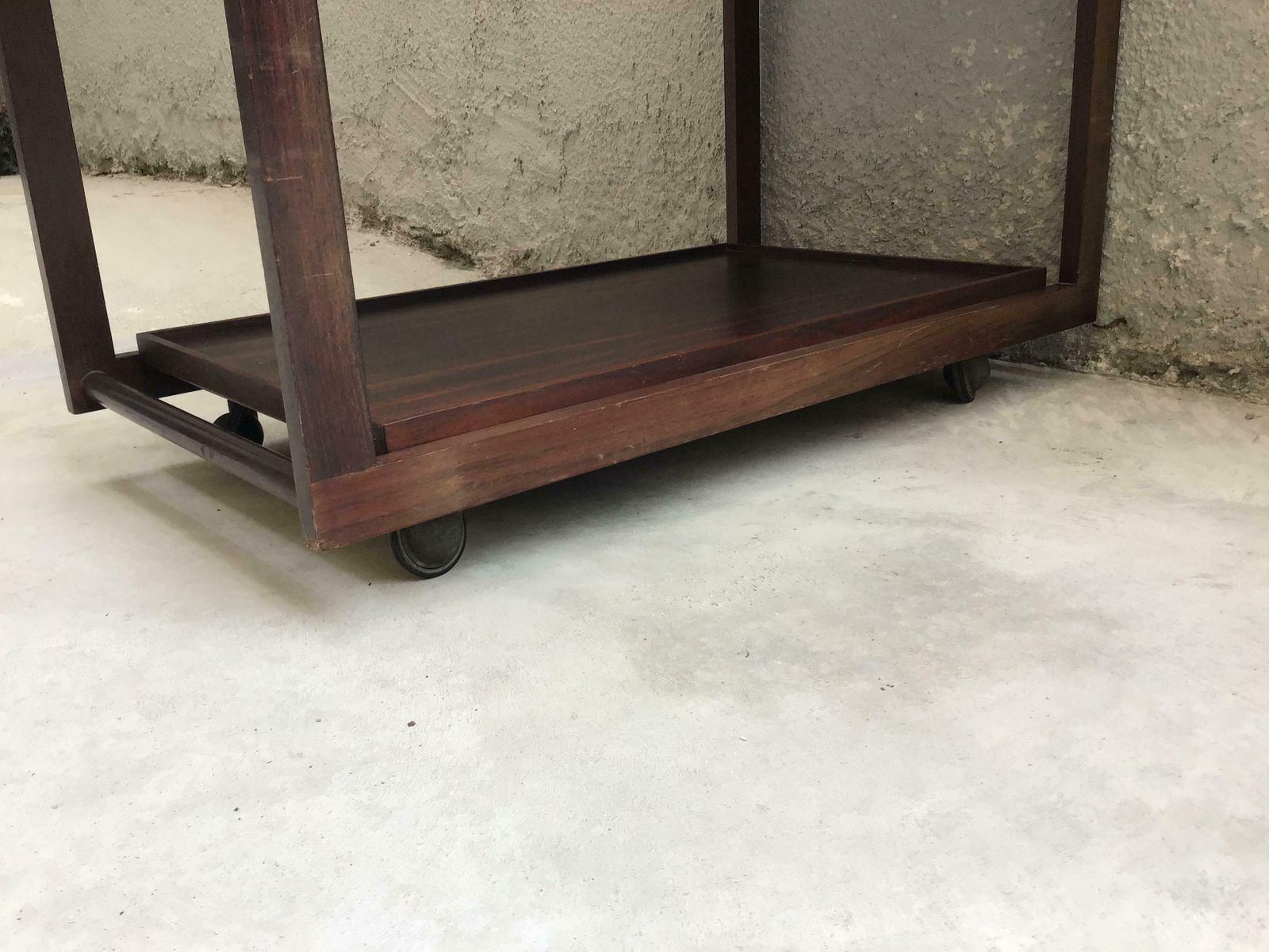F.Amedeo Cassina 1950 Movable Trolley With Removable Tray Rosewood Wood Italy photo vinterior
