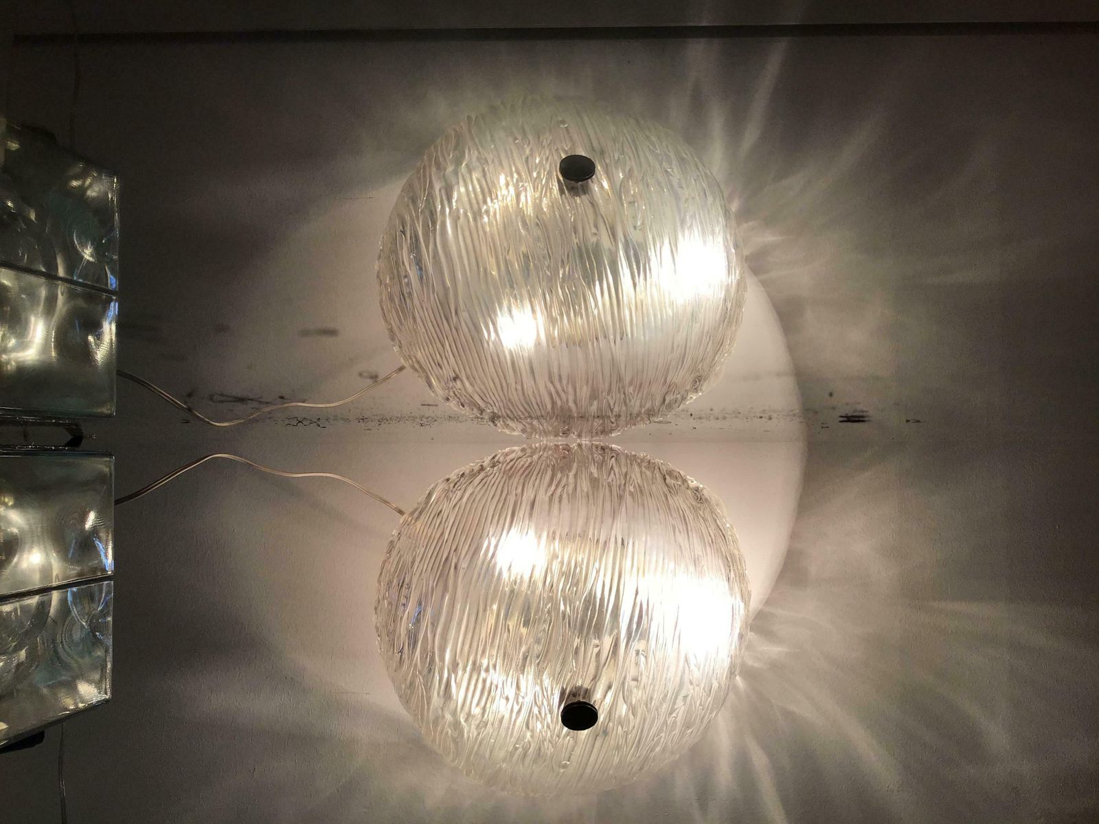 Venini Toni Zuccheri Ceiling Light/Sconce Murano Glass Brass, 1950, Italy photo furniture