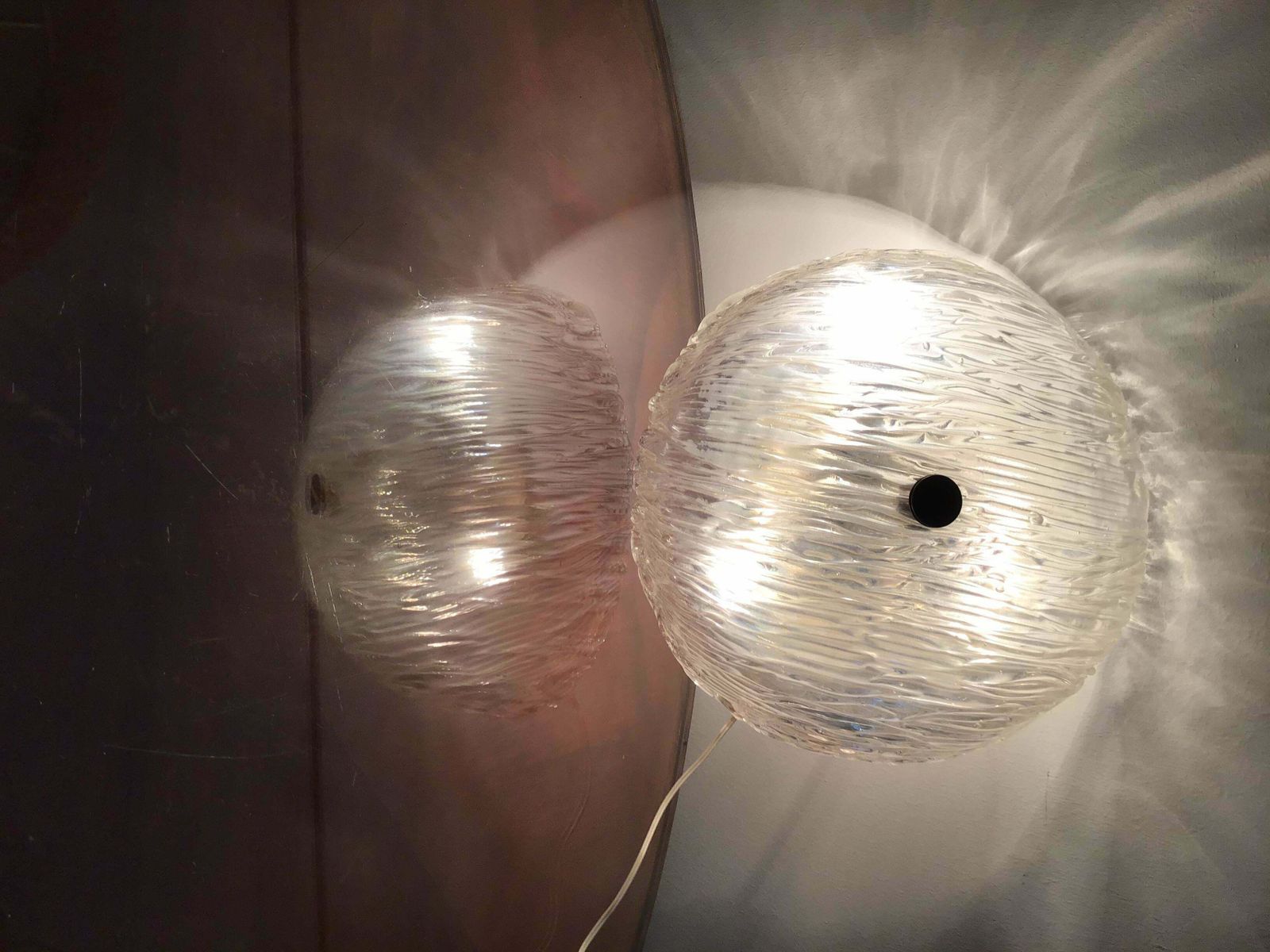 Lighting Venini Toni Zuccheri Ceiling Light/Sconce Murano Glass Brass, 1950, Italy photo