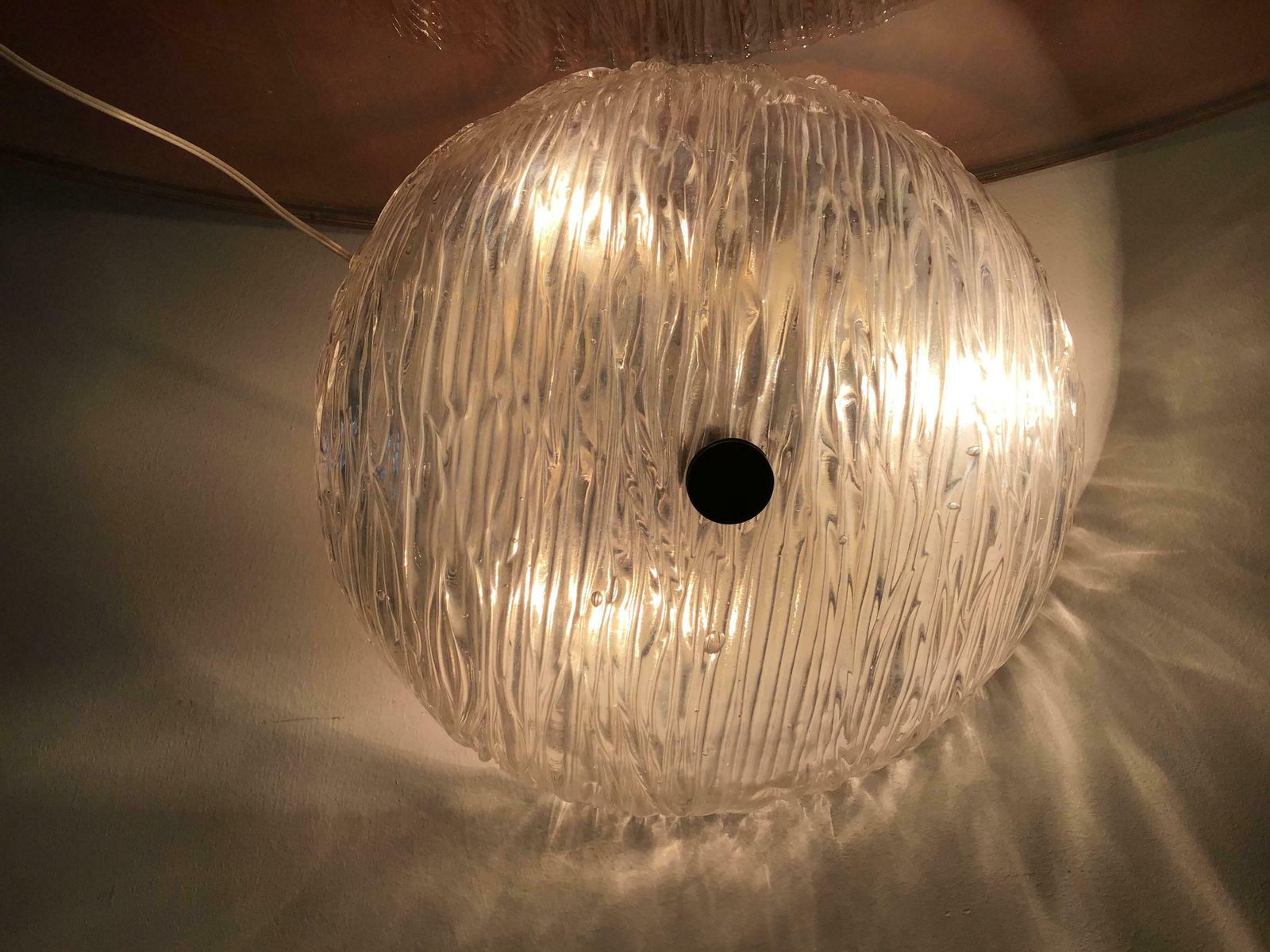 photo buy Venini Toni Zuccheri Ceiling Light/Sconce Murano Glass Brass, 1950, Italy