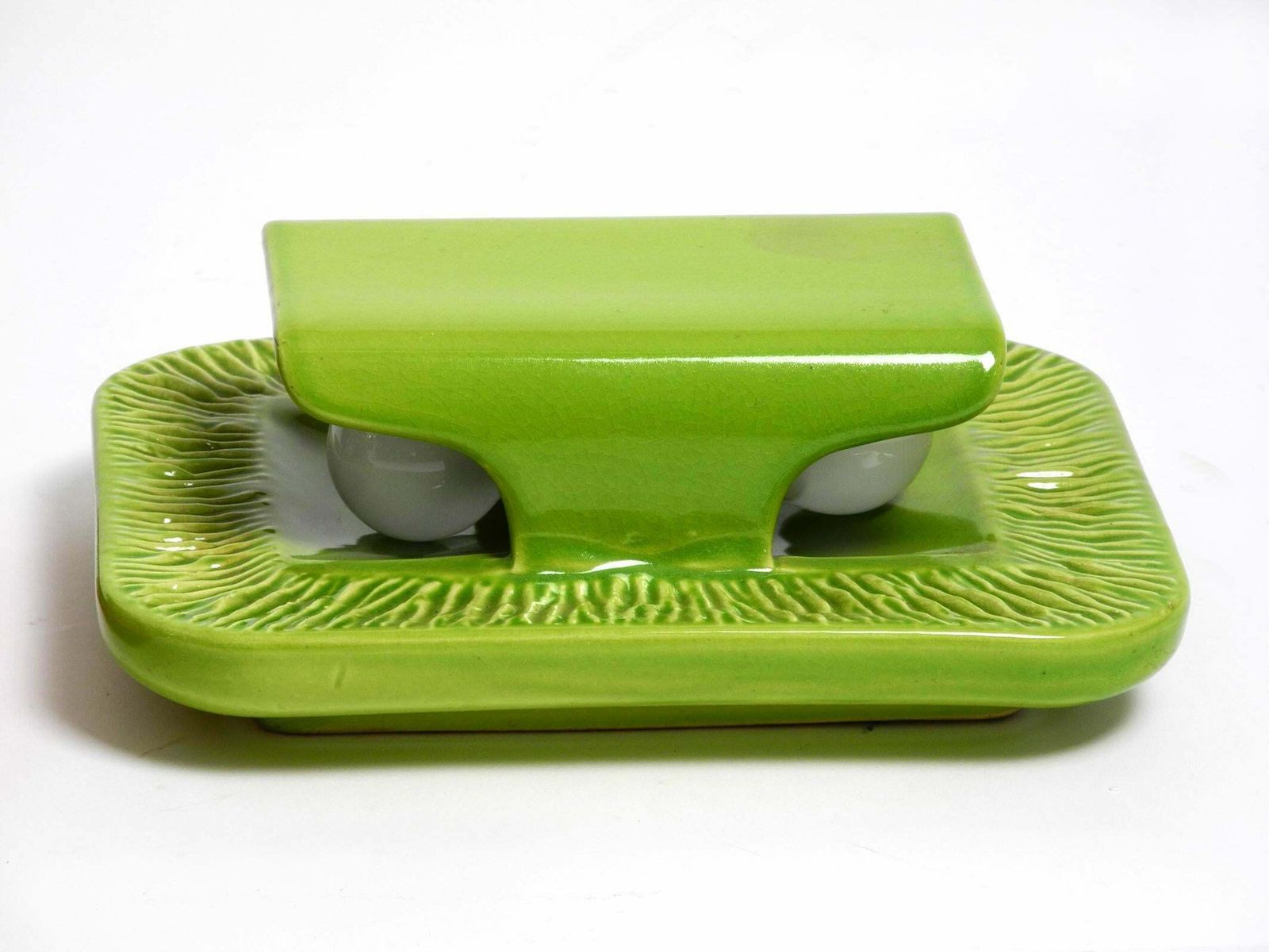 Pair Of Extraordinary Orange And Green Glazed 60s Ceramic Wall Lights By Kaiser photo buy