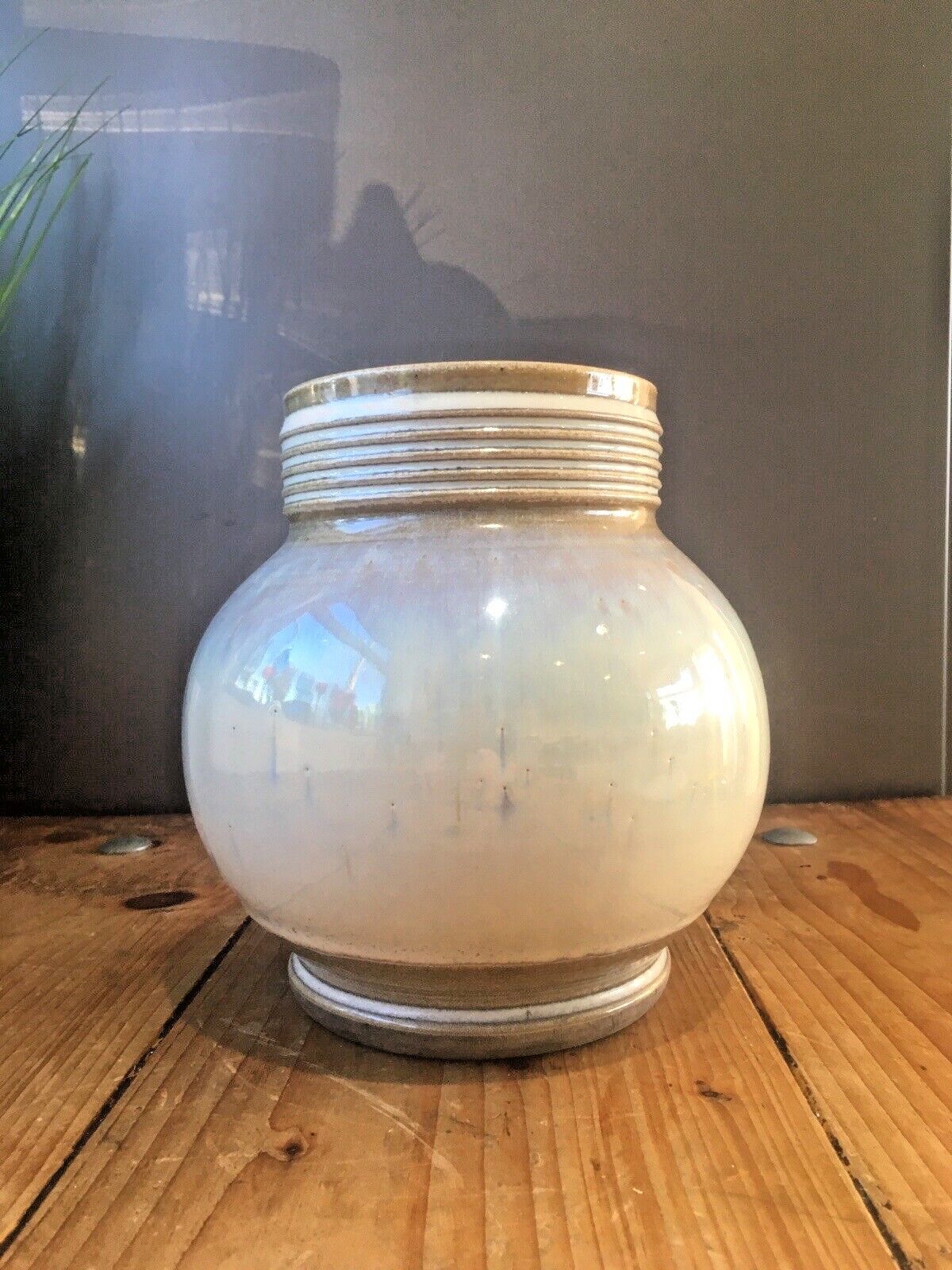 Art Deco Dearston Stoneware Fulham Pottery Sl Lb Squat Vase Signed Ezra Dearing photo for sale