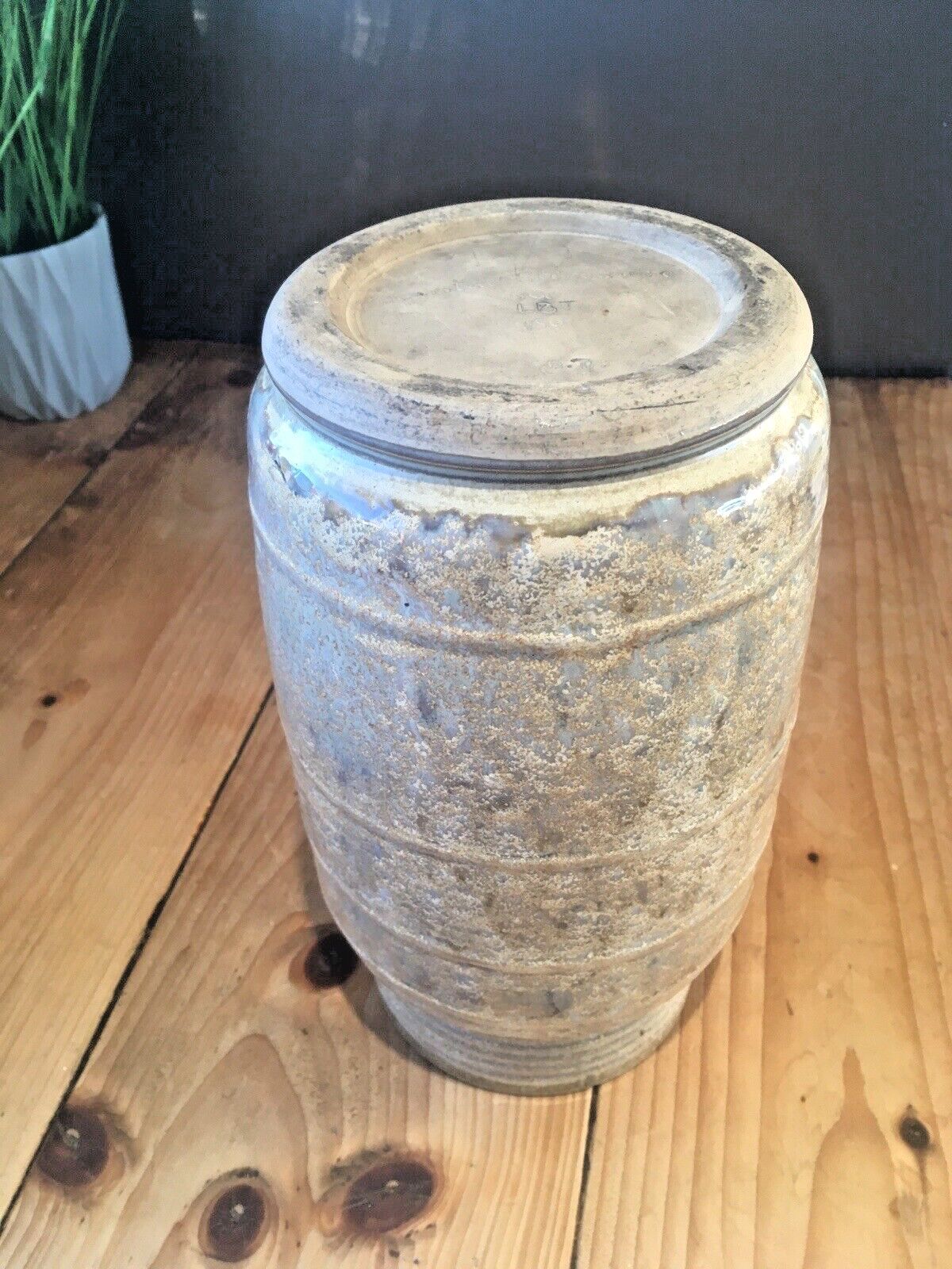photo furniture Rare Art Deco Dearston Stoneware Fulham Pottery Sq Lb Vase Signed Ezra Dearing
