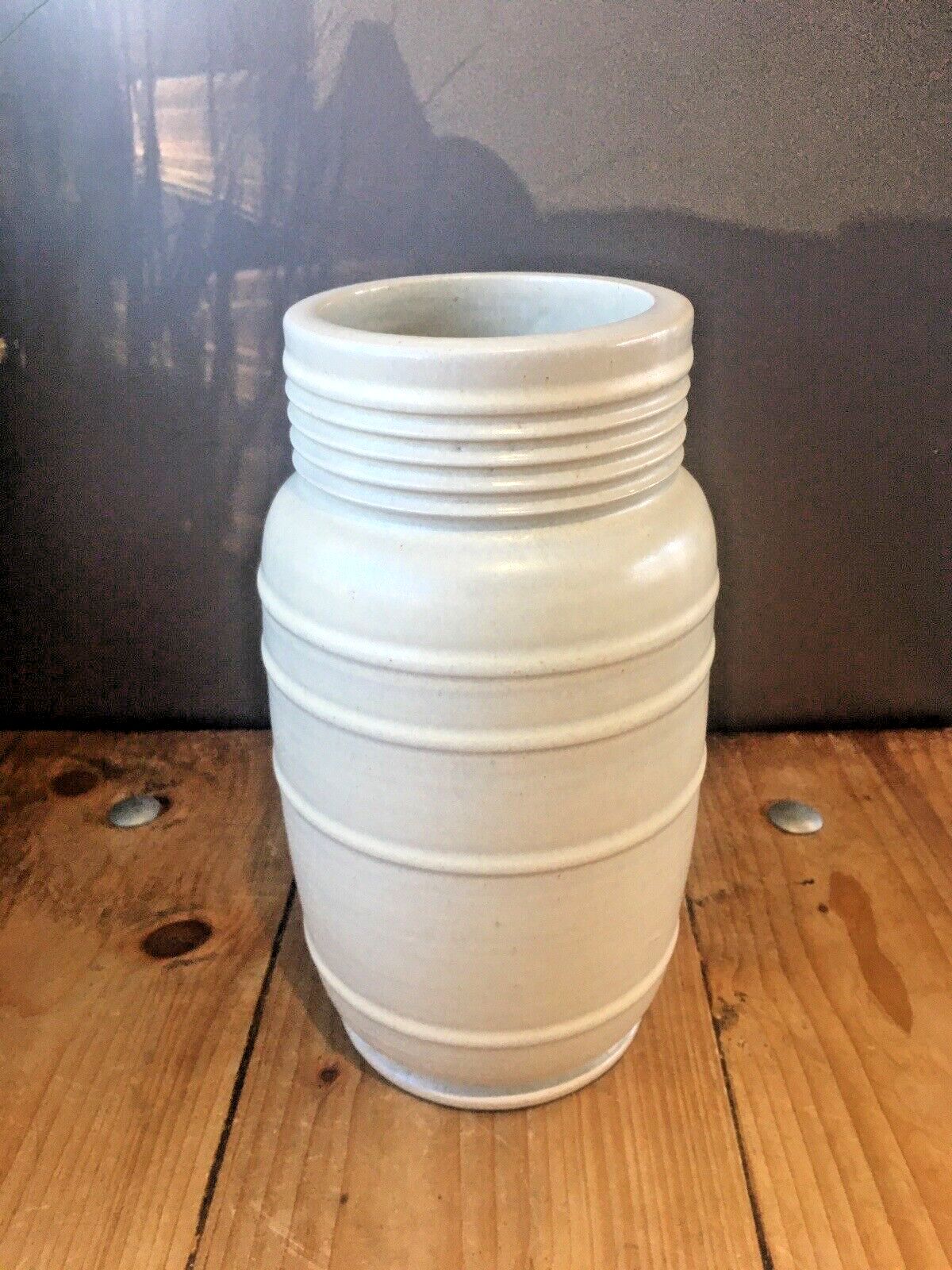 Rare Art Deco Dearston Stoneware Fulham Pottery Sq L1/9 Vase Keith Murray Style photo vintage
