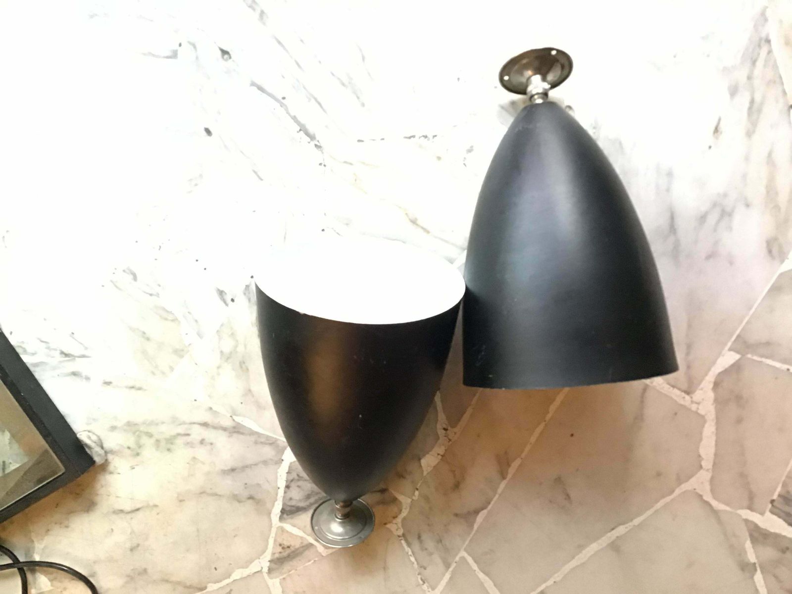 Couple Stilnovo Sconces 1950 Metal Black Cromo, 1950, Italy photo 904.0