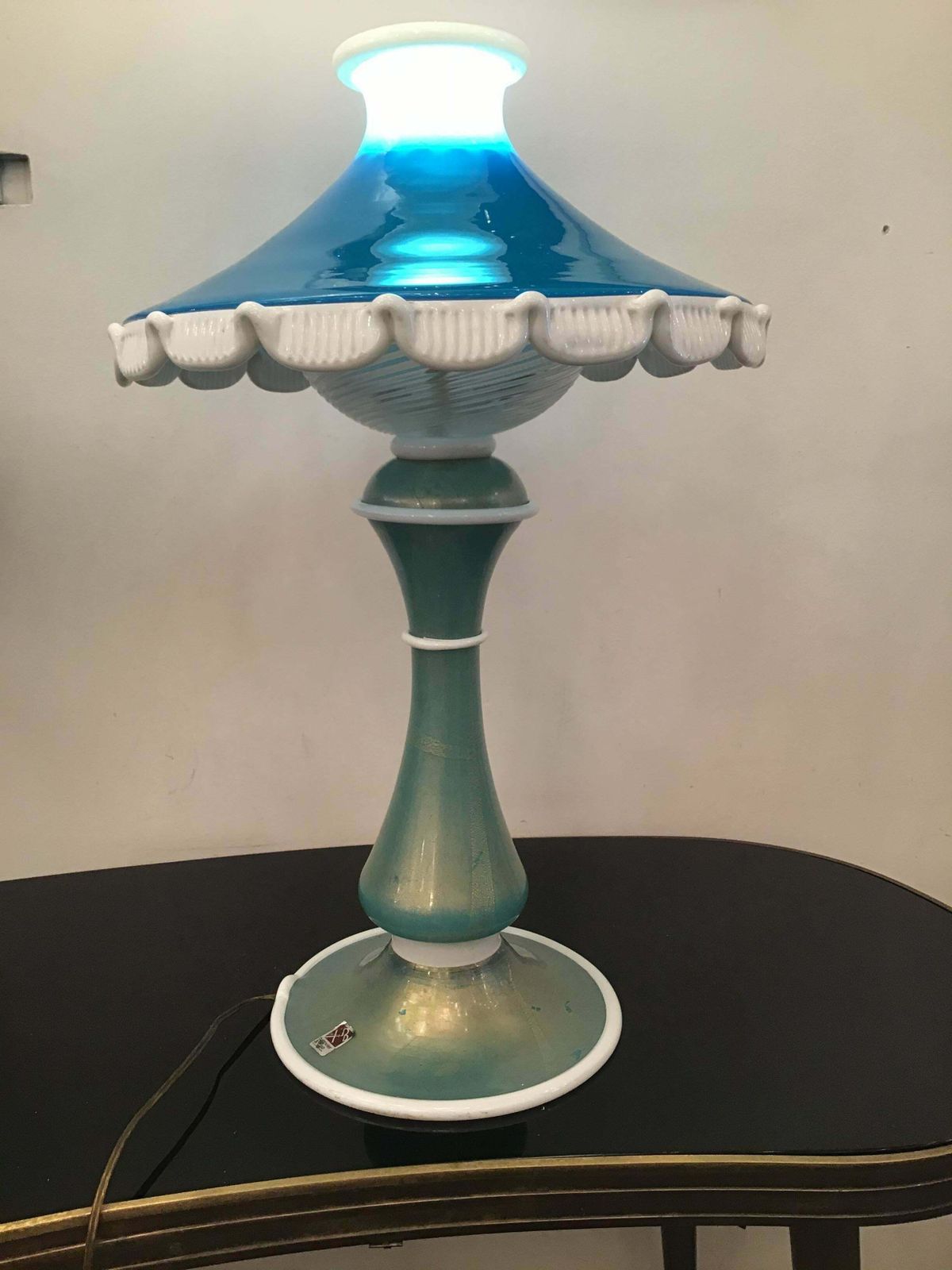 Barovier E Toso Table Lamp Murano Glass 1950 Italy photo vinterior