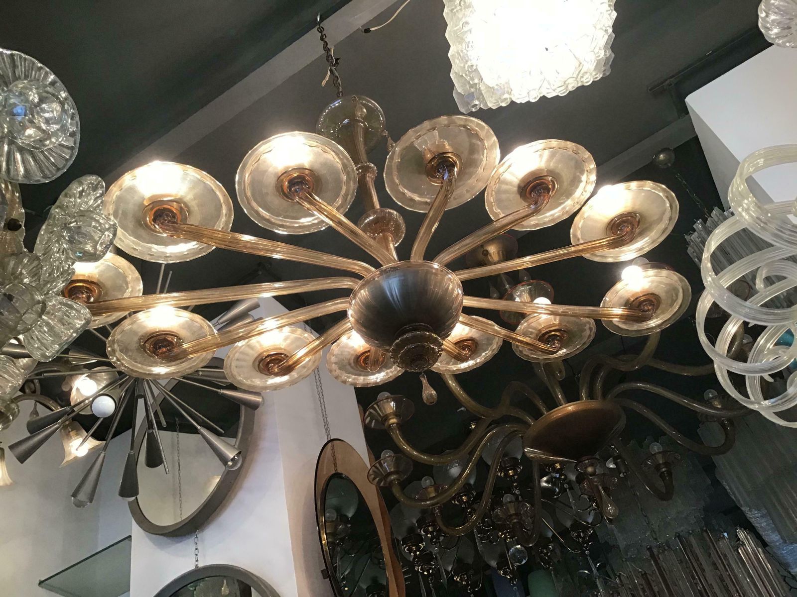 Venini Oval Murano Glass Chandelier 12 Light, 1930, Italy photo buy