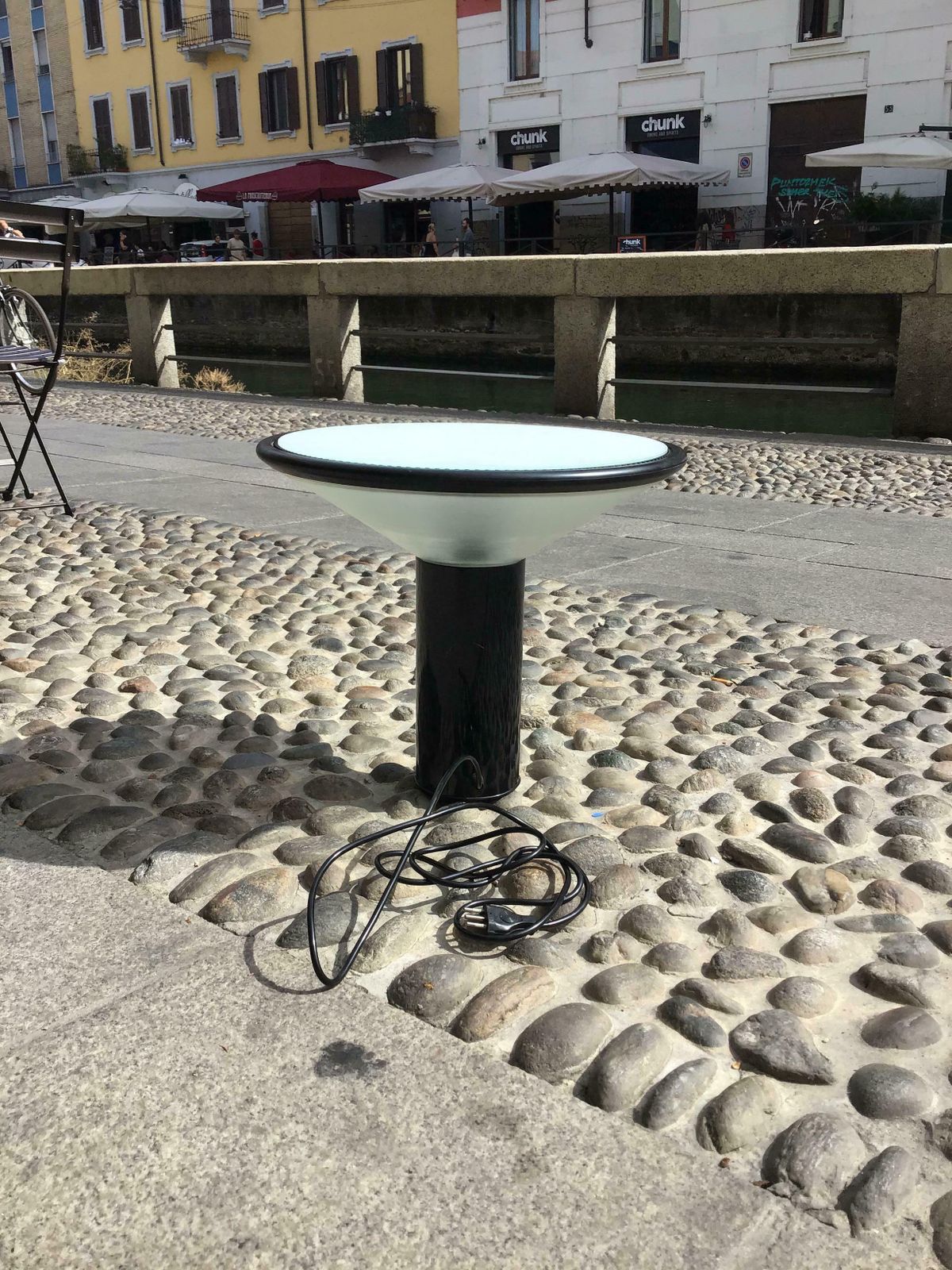 Gianfranco Frattini Table Lamp Metal Glass, 1979, Italy photo buy
