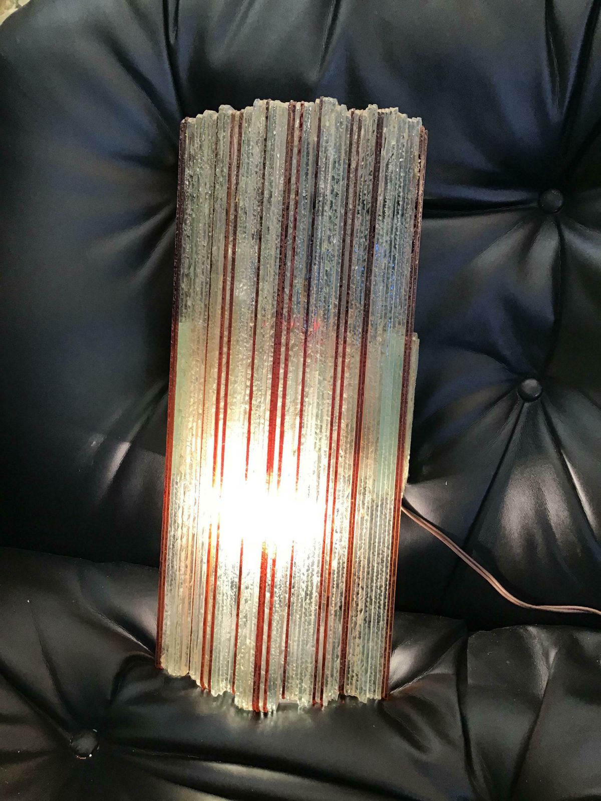 Albano Poli Sconce Glass Metal 1960 Italy photo vintage