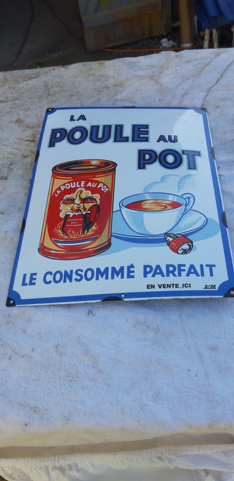 Enamel Plate "La Poule Au Pot" The Perfect Consommé