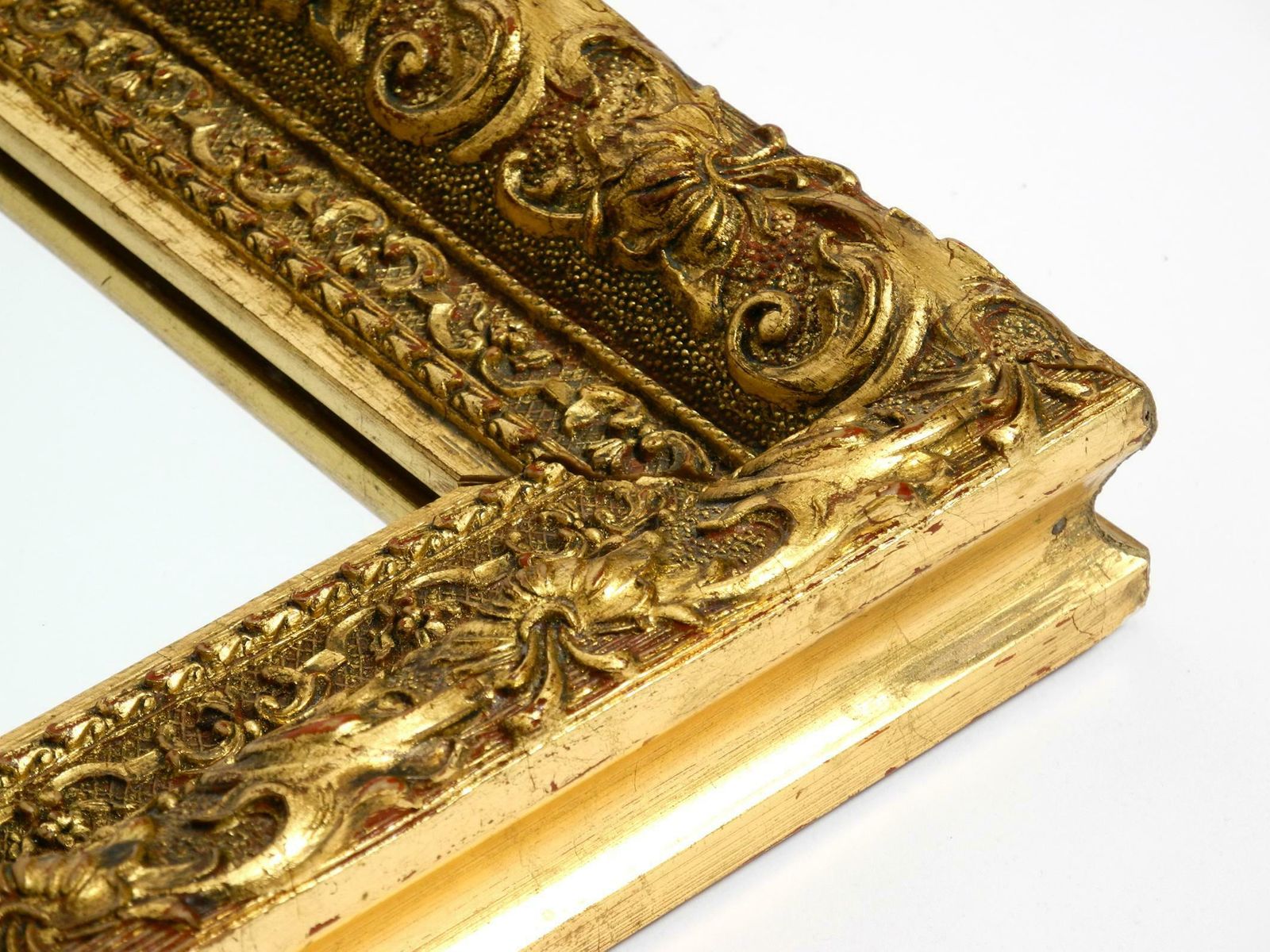 Beautiful Wall Mirror From Italy With An Ornate, Gold Plated Frame photo vinterior