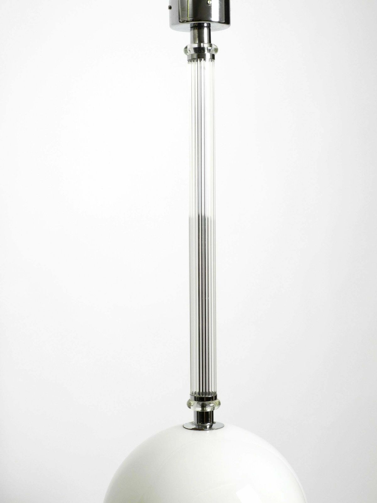 photo buy Large Rare Czech Mid Century Glass Ceiling Lamp With Glass Shade And Glass Rod