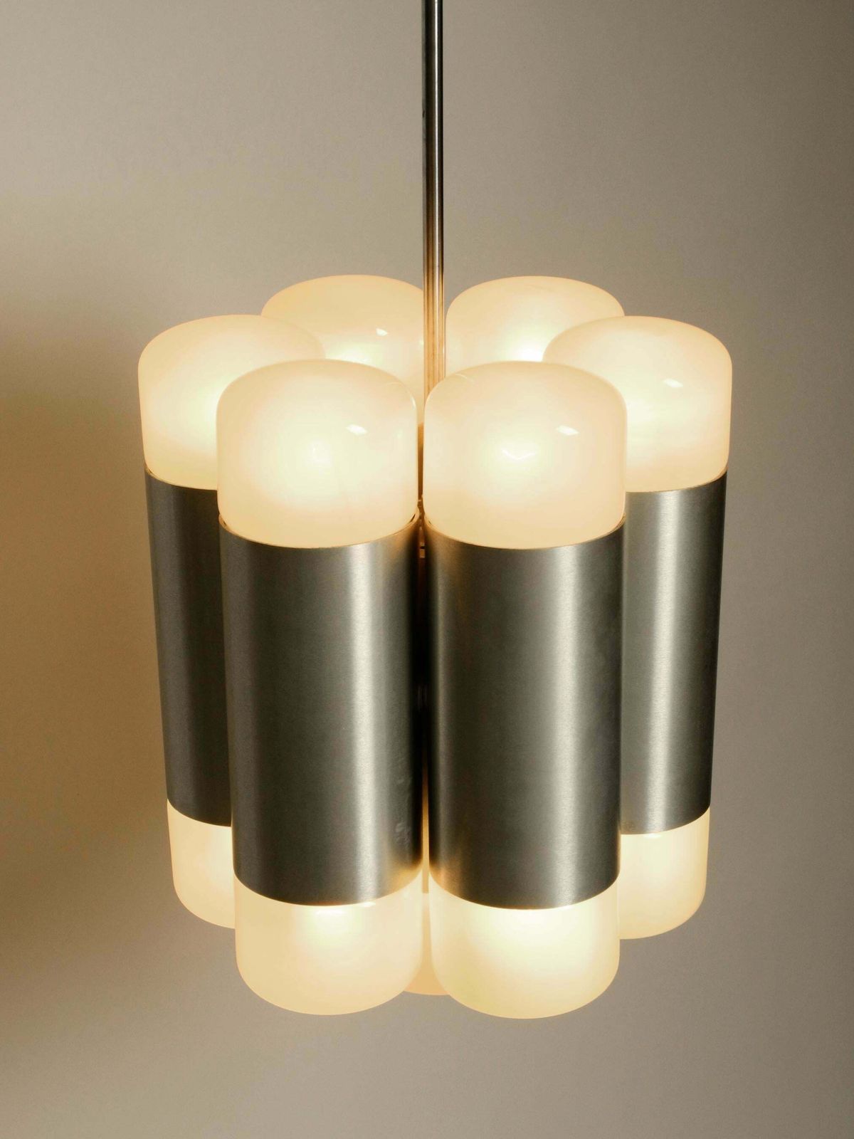 Large Italian 1960s Space Age Ceiling Lamp With 13 Glasses By Goffredo Reggiani photo Lighting