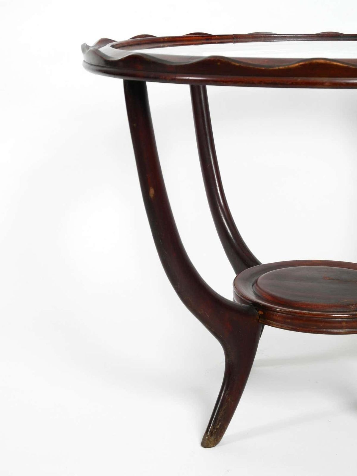 photo vintage Original Midcentury Chess And Side Table Made Of Wood And Glass From Italy