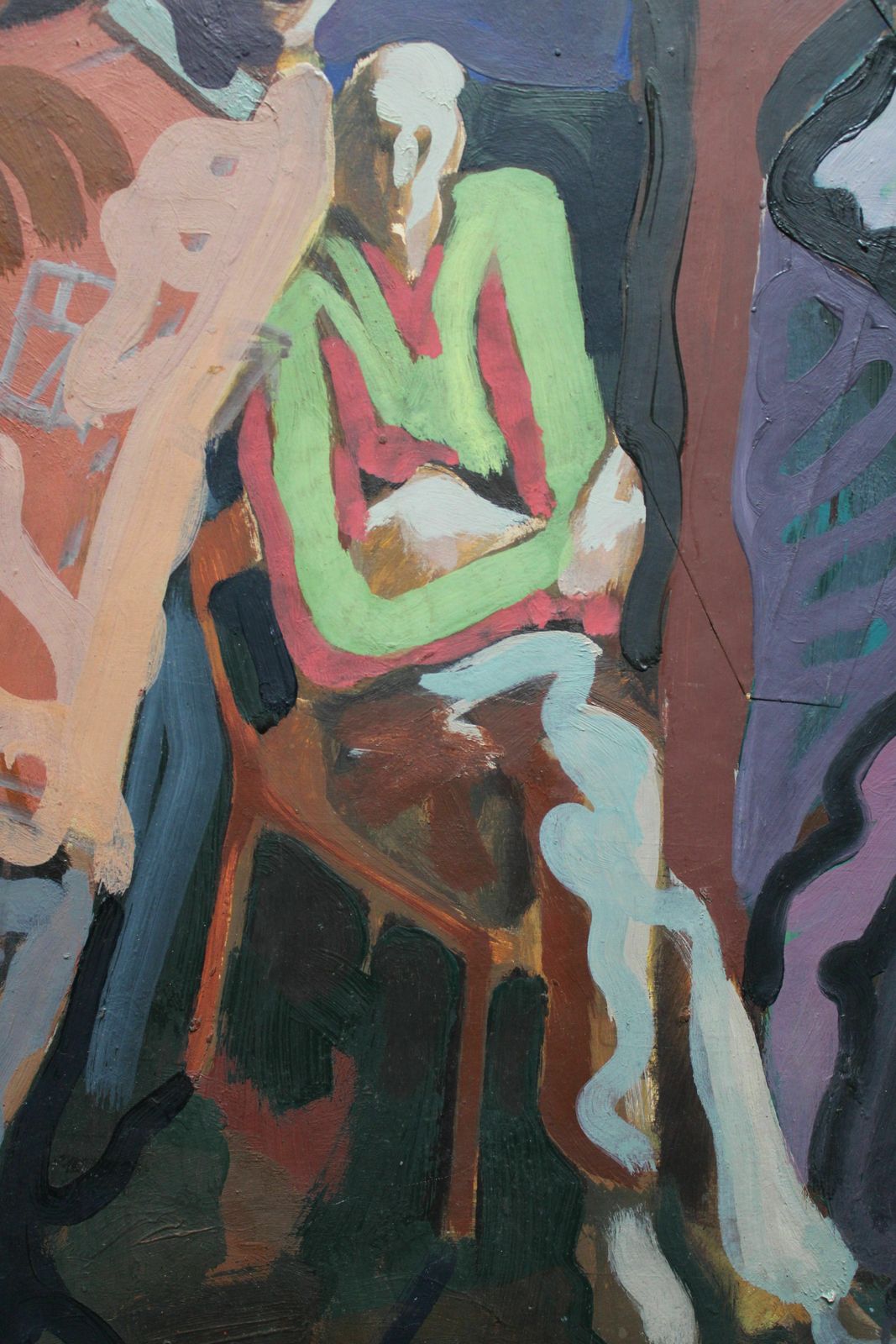 Vladimir Glushenkov In The Garden. 1970s Cardboard, Tempera photo Art