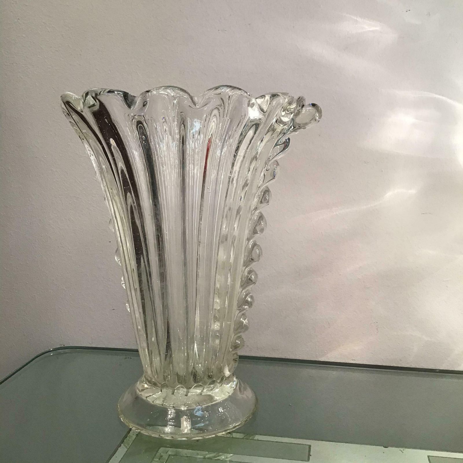 photo vinterior Barovier E Toso Vase Murano Glass, 1940, Italy