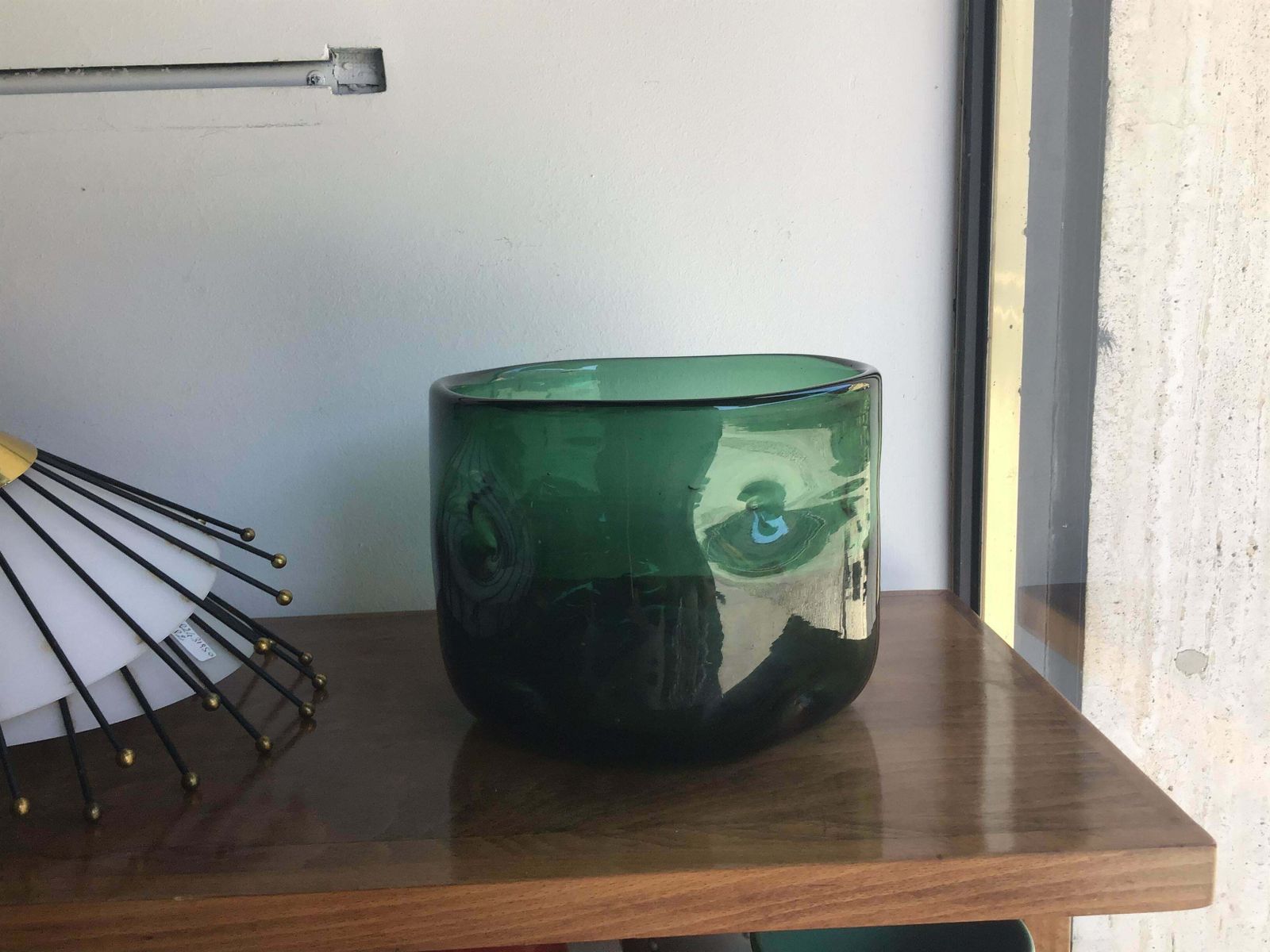 Empoli Vase Blown Glass Green, 1955, Italy photo Home Decor