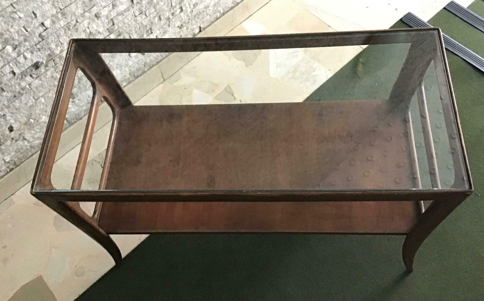 Paolo Buffa Coffee Table Wood Glass 1950, Italy photo vinterior
