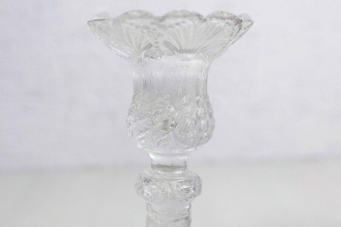 Pair Of Glass Candlesticks In The Art Nouveau Style photo 133.0