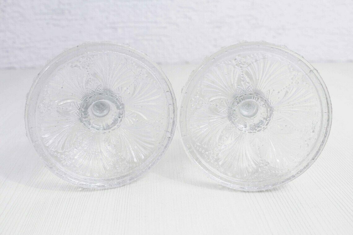 photo for sale Pair Of Glass Candlesticks In The Art Nouveau Style