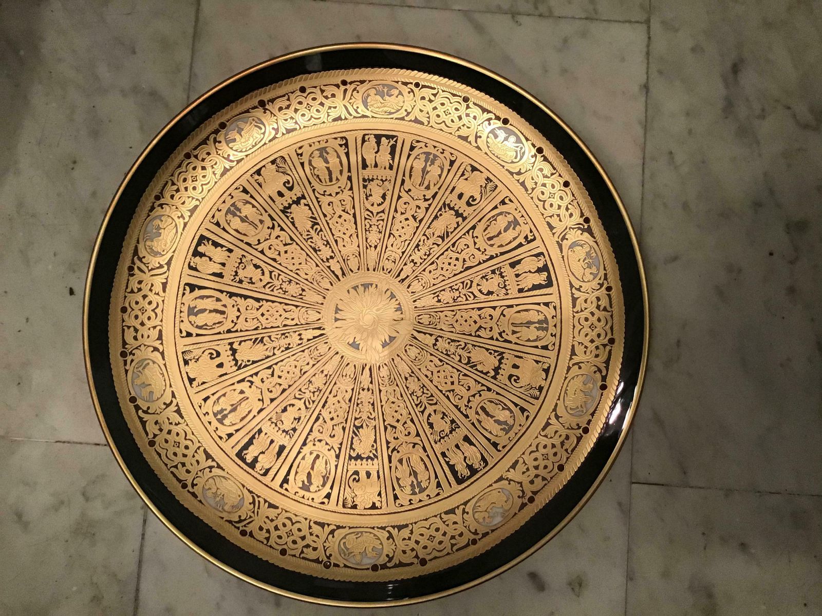 Morbelli “Brocchiere” Porcelain Wall Plate Pure Gold 1960 Italy photo 2621.0