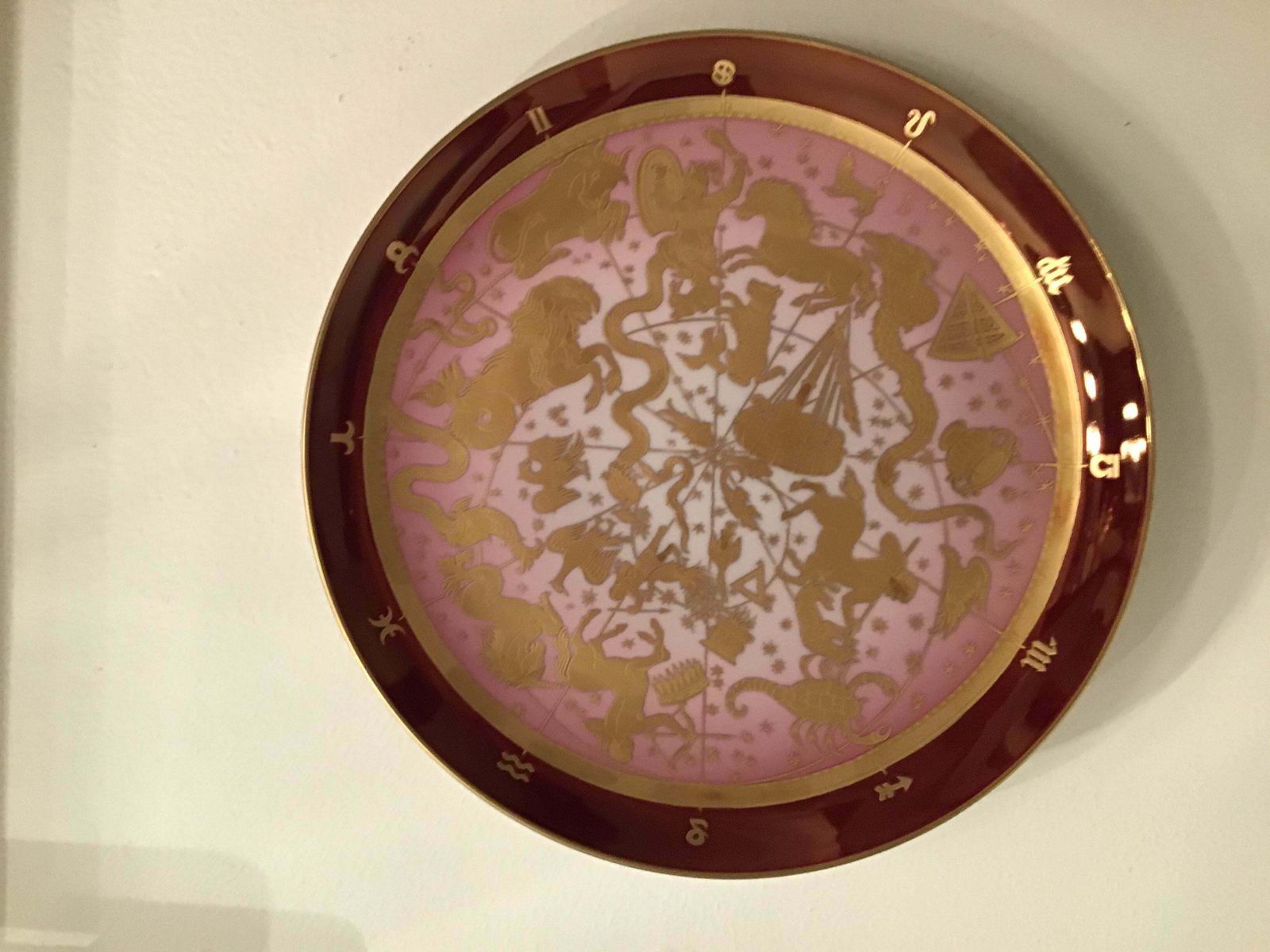 Morbelli Porcelain Wall Plate “Planisfero Celeste“ Worked With Pure Gold 1960 It photo buy