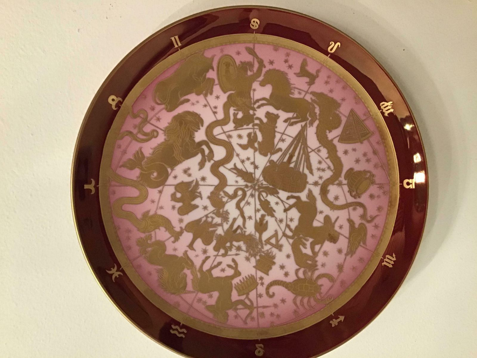 Morbelli Porcelain Wall Plate “Planisfero Celeste“ Worked With Pure Gold 1960 It photo vintage