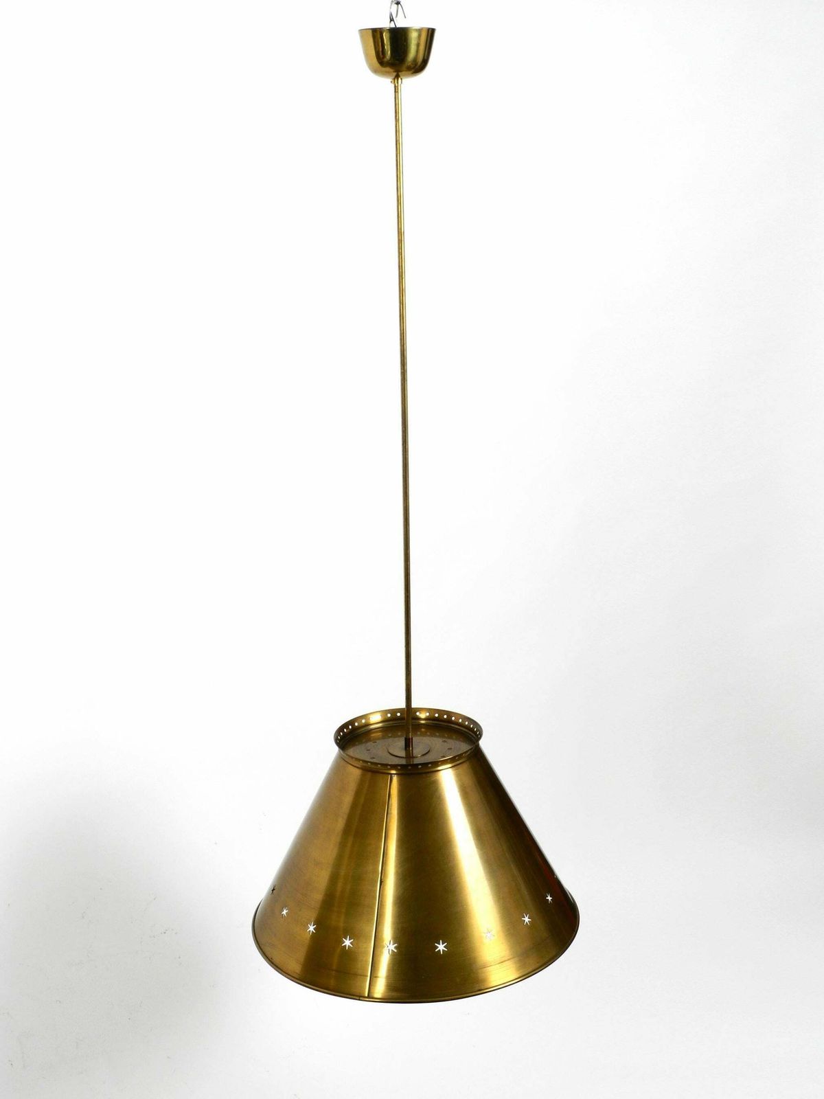 Great Italian Xxl Mid Century Brass Ceiling Lamps With Long Rod photo 1790.0