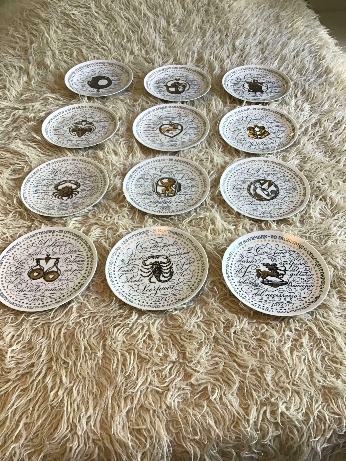 Piero Fornasetti Complete Zodiac Sign From 1964 1974 Porcelain, Italy photo 5422.0
