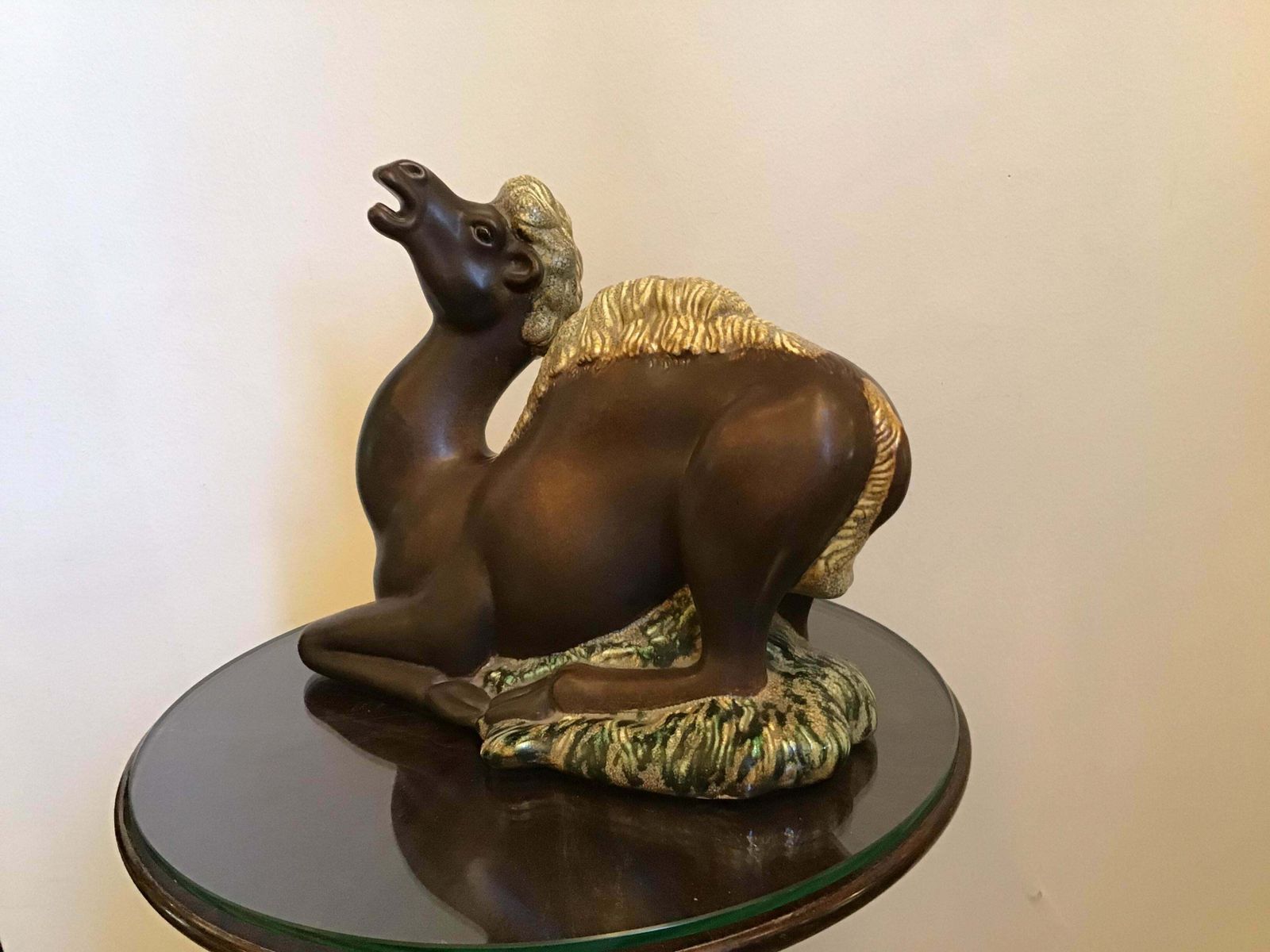 photo vintage Richard Ginori Giovanni Gariboldi San Cristoforo Dromedary Ceramic, 1936, Italy