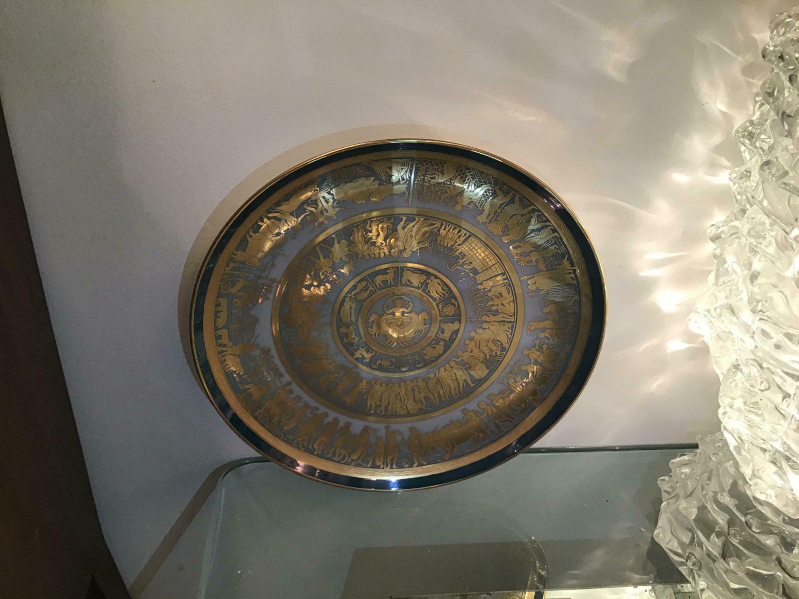 Morbelli Porcelain “Scudo Di Achillewall Plates Worked With Pure Gold 1960 Italy photo Art