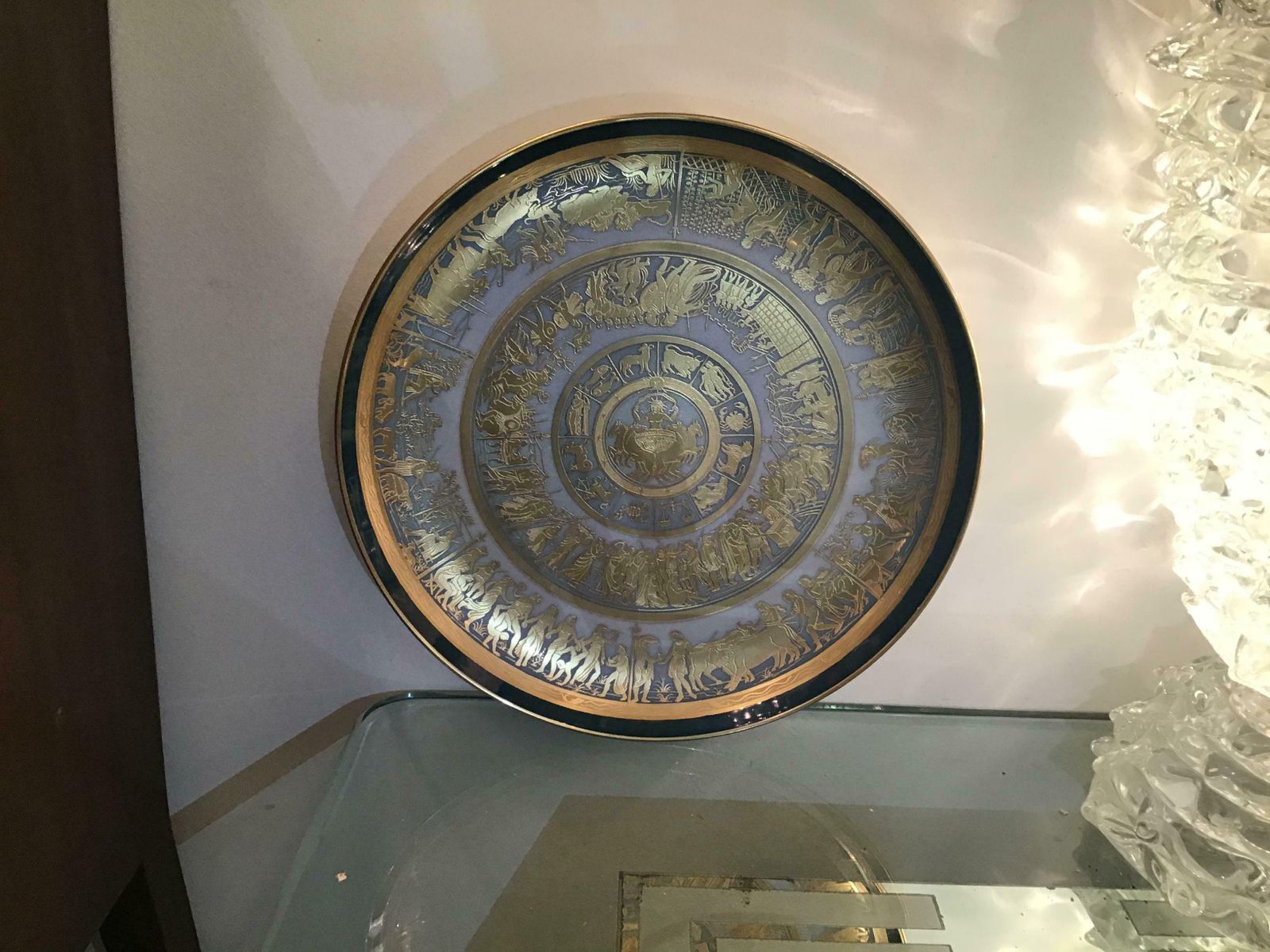 Morbelli Porcelain “Scudo Di Achillewall Plates Worked With Pure Gold 1960 Italy photo vintage