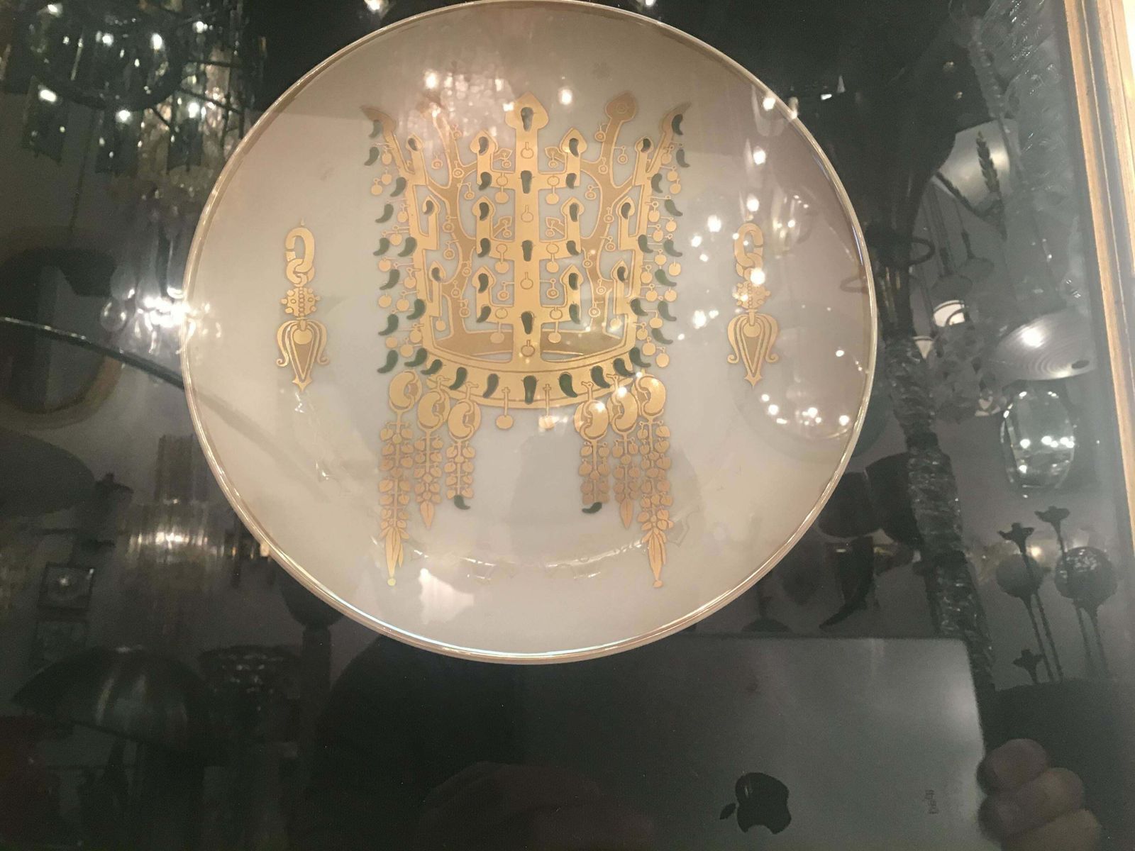 Morbelli Porcelain Wall Plates Worked With Pure Gold 1960 Italy photo for sale