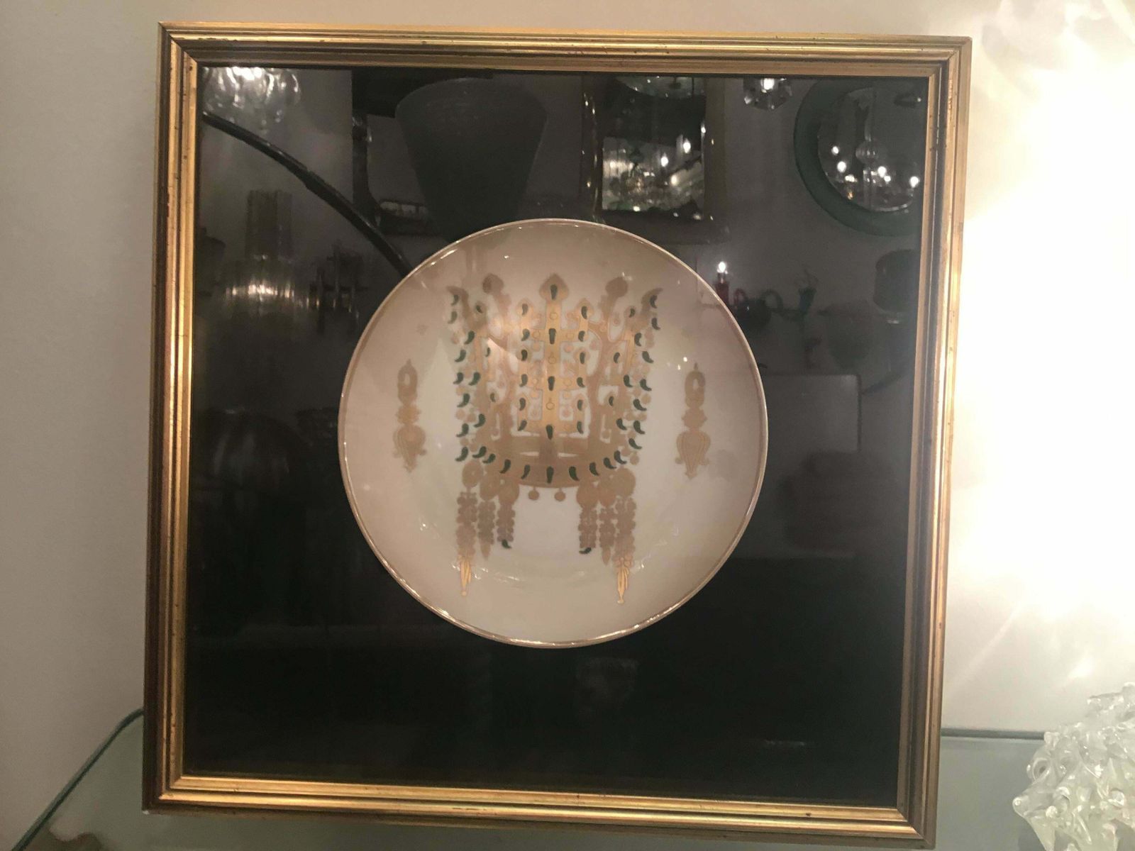 photo for sale Morbelli Porcelain Wall Plates Worked With Pure Gold 1960 Italy