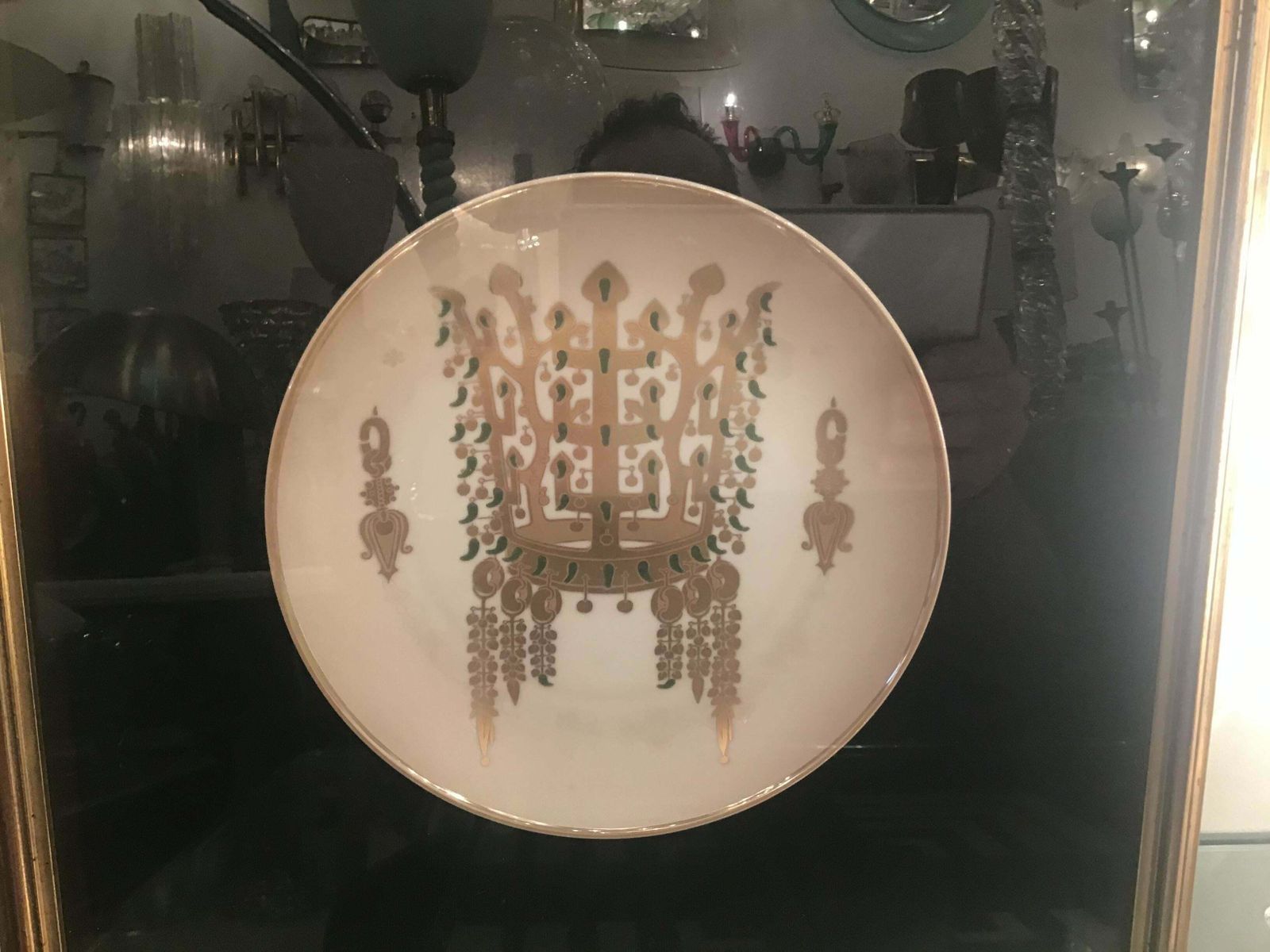 Art Morbelli Porcelain Wall Plates Worked With Pure Gold 1960 Italy photo