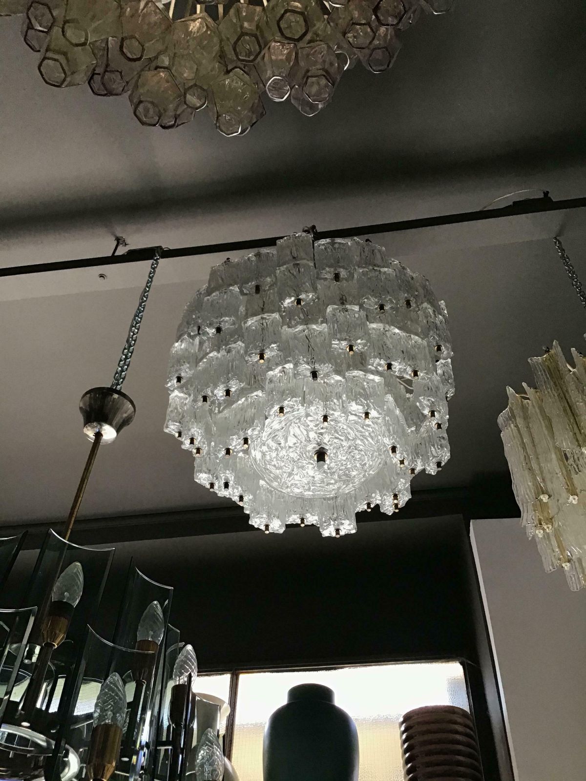Venini Toni Zuccheri Chandelier Murano Glass Brass 1950 Italy photo vinterior