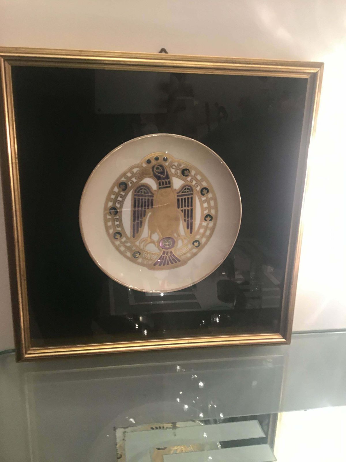 photo furniture Morbelli Porcelain Wall Plate Worked With Pure Gold 1960 Italy