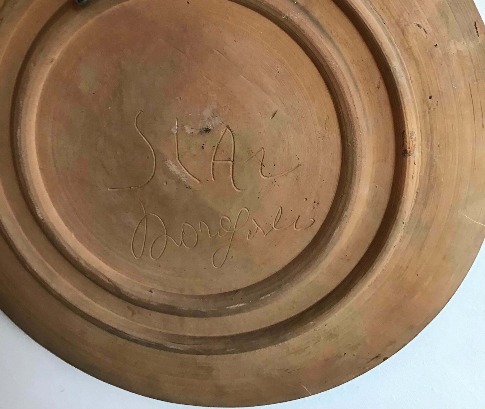Simone Lai /Fancello Plate Wall Terracotta, 1930, Italy photo vintage
