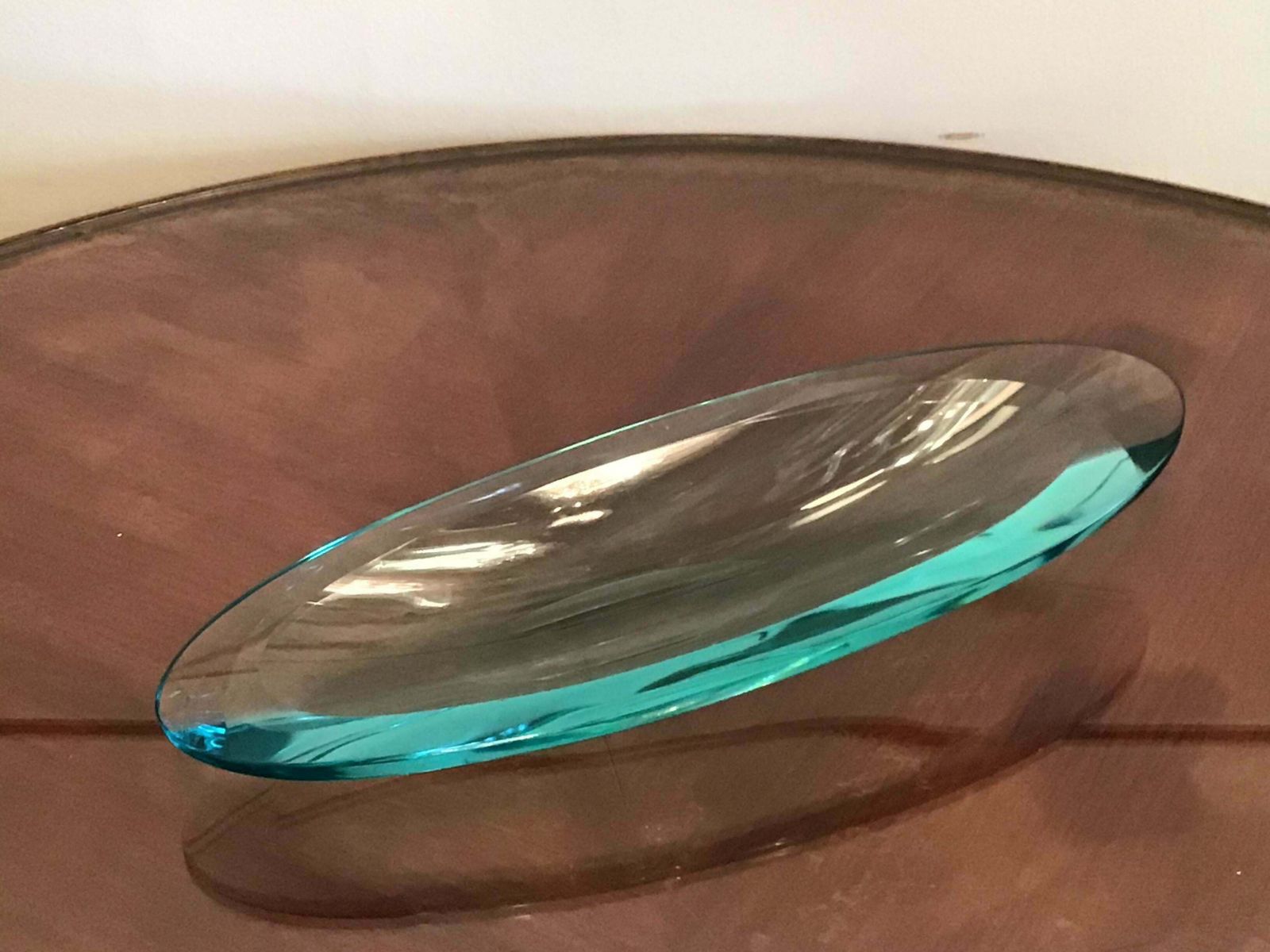 1627.0 Fontana Arte Centrepiece/Svuota Tasche Glass, 1950, Italy photo